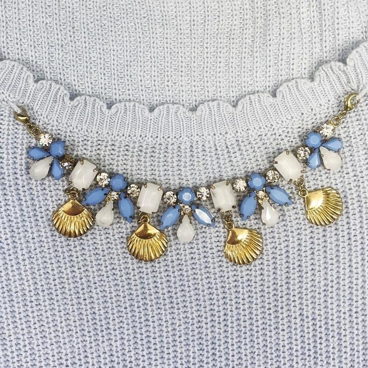 Seashell Necklace Ruffle Top by Japanese Brand Liz... - Depop