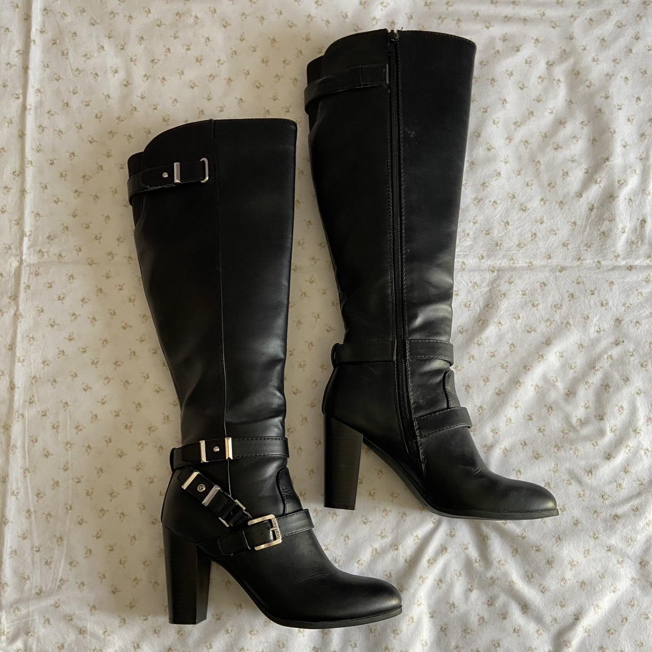 Guess black cheap knee high boots