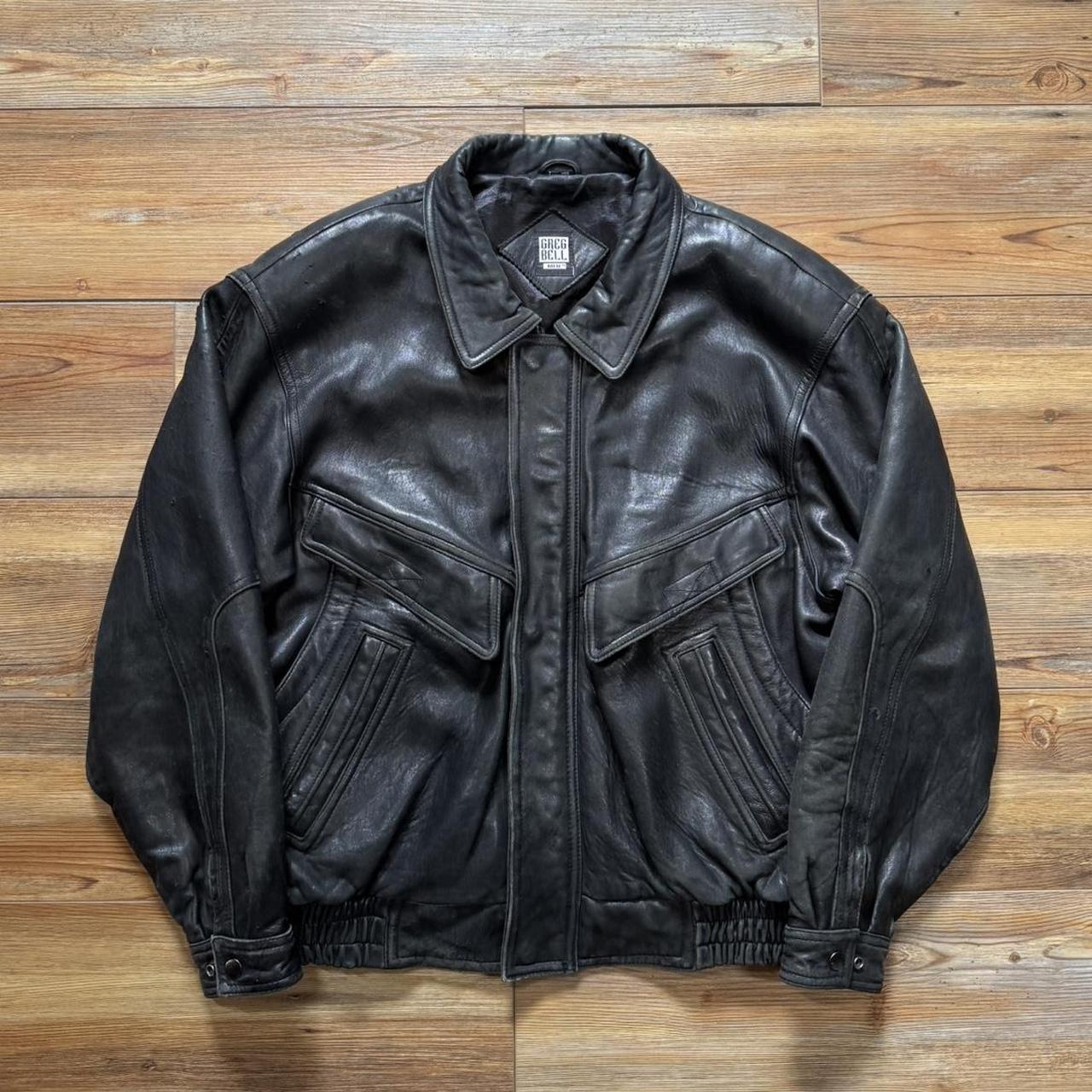 Leather jacket-vintage-y2k - Depop