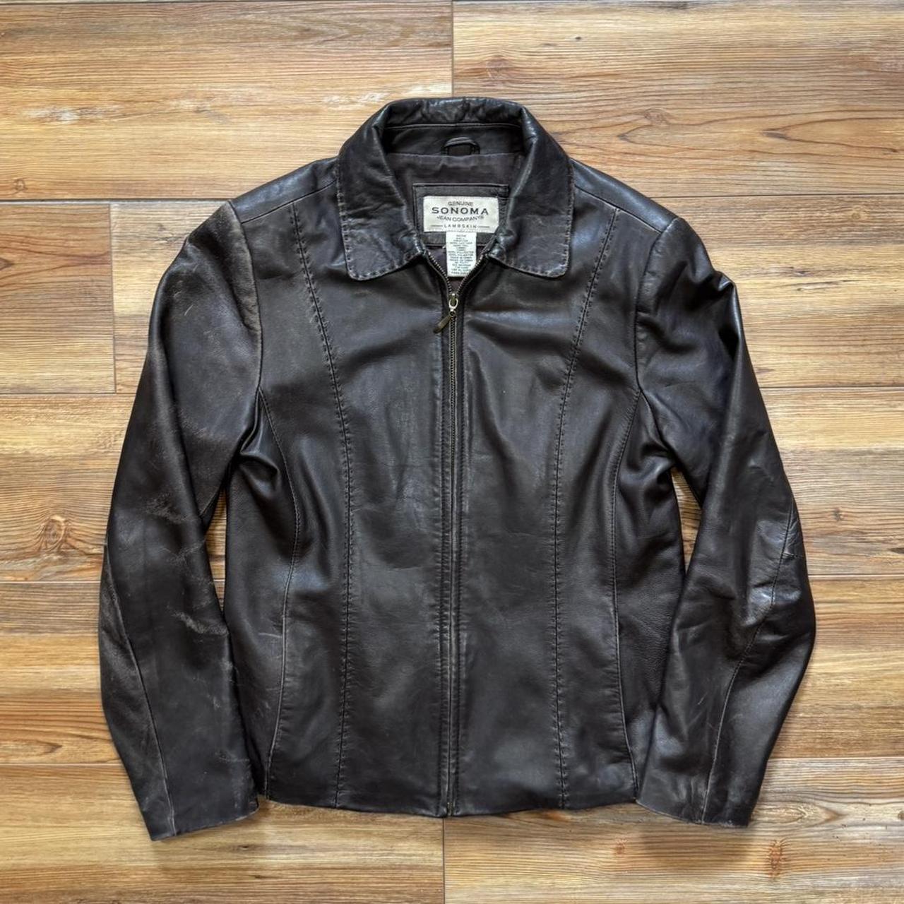 Leather jacket-vintage-y2k - Depop