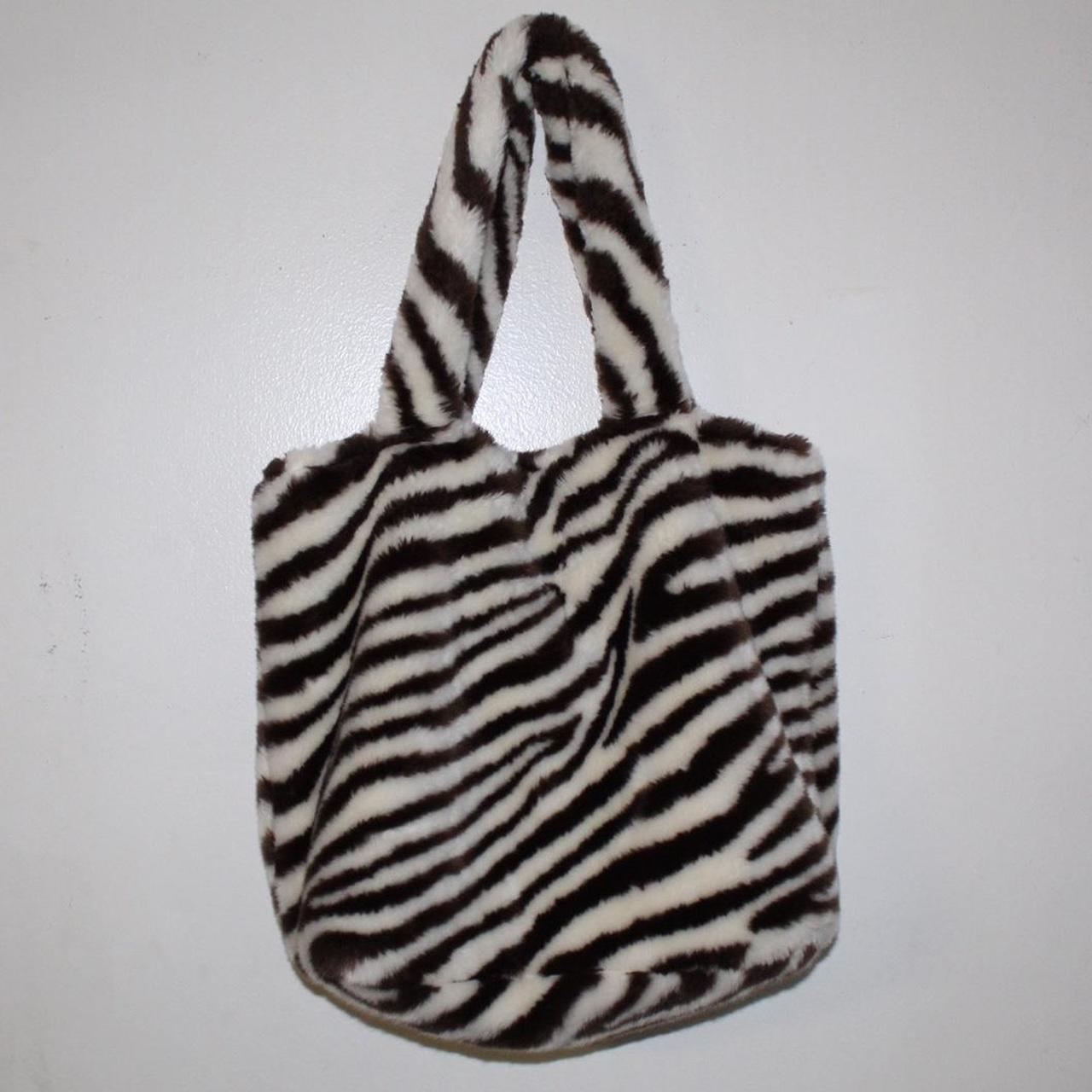 Fluffy zebra tote discount bag