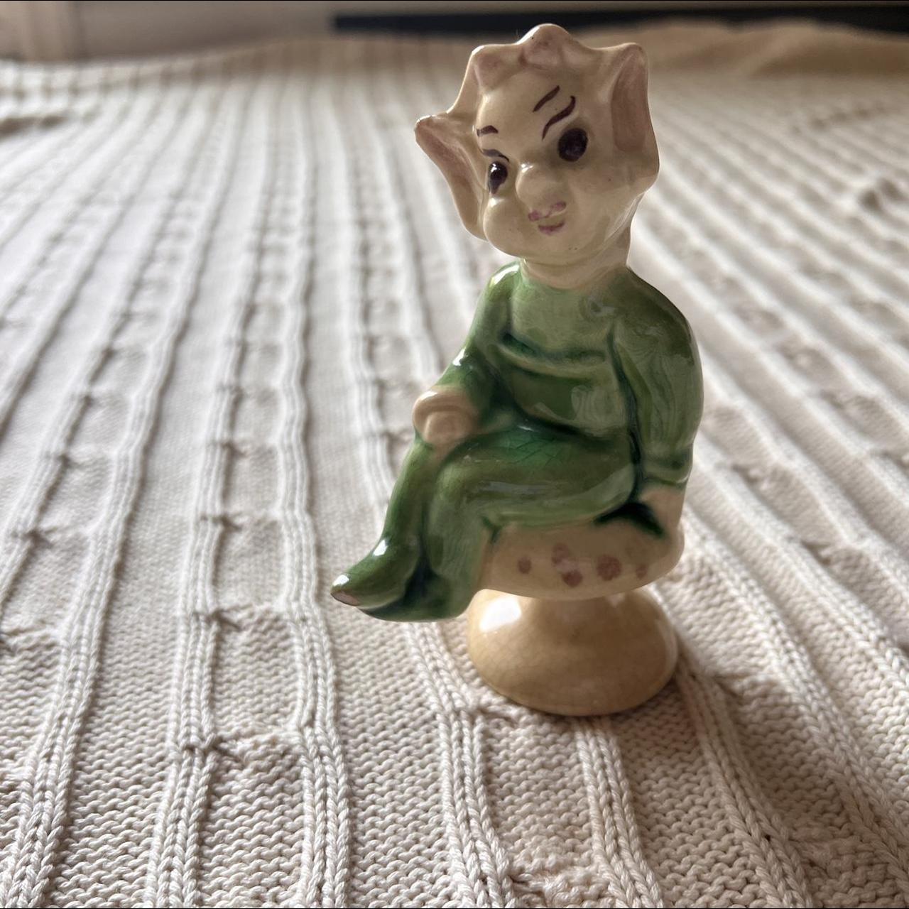 Cute vintage forest elf whimsical porcelain figurine... - Depop