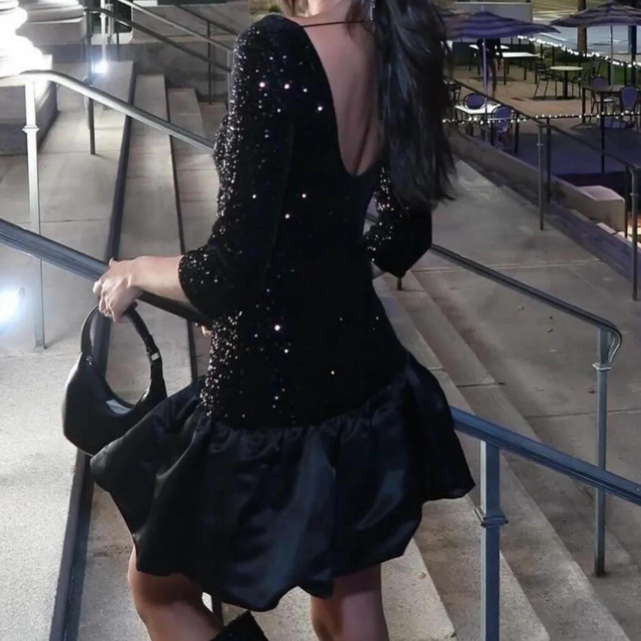 Womens Dresses Black Sequin Dress Zara ZARA ZW COLLECTION FLYAWAY