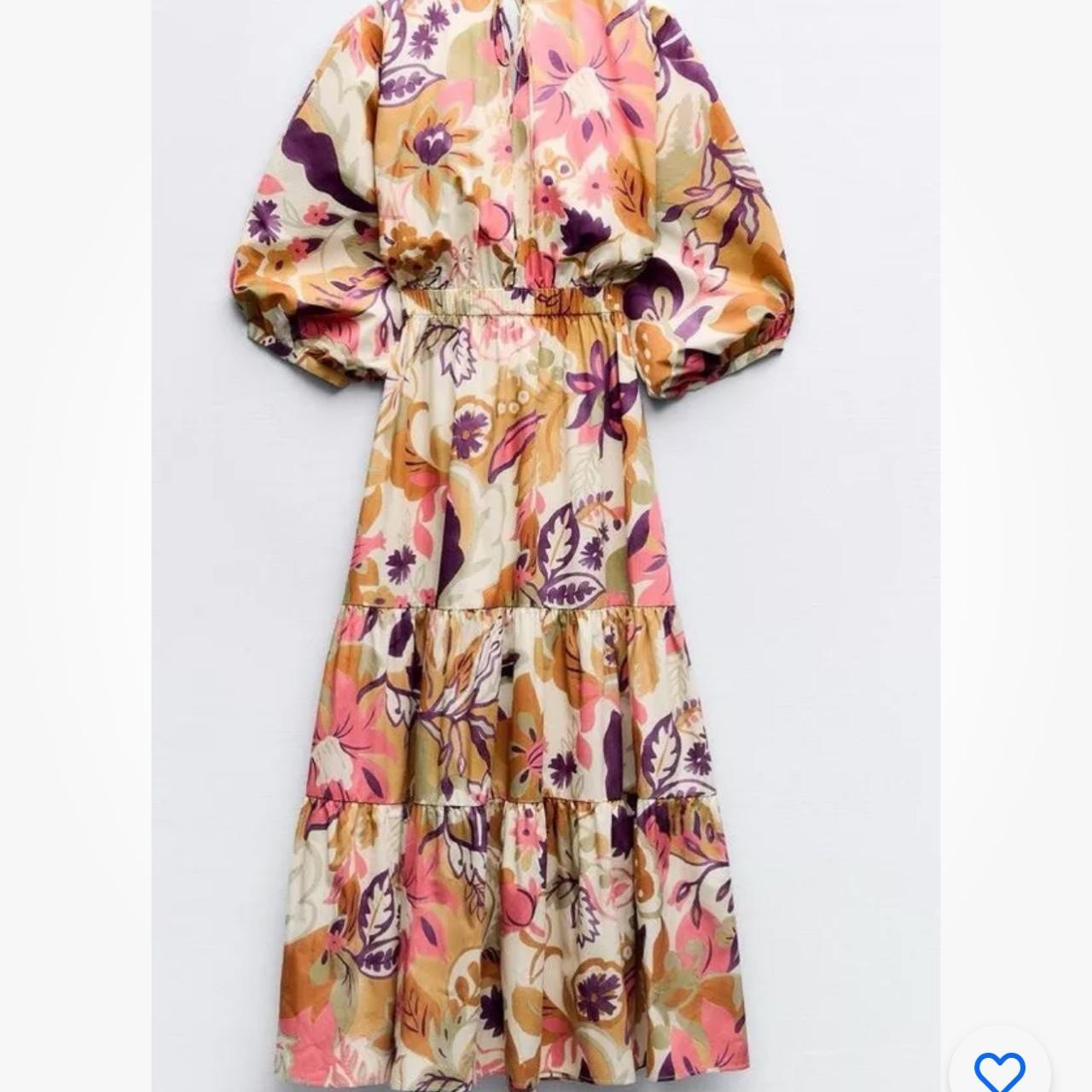 ZARA WOMAN NWT SS24 PRINTED POPLIN DRESS REF: 2732/131 | Depop