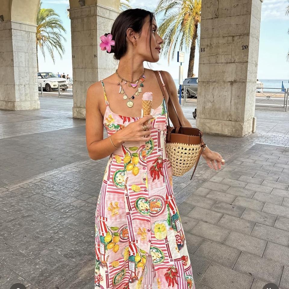 ZARA NWT WOMAN SS24 ZW COLLECTION MIDI HALTER DRESS | Depop