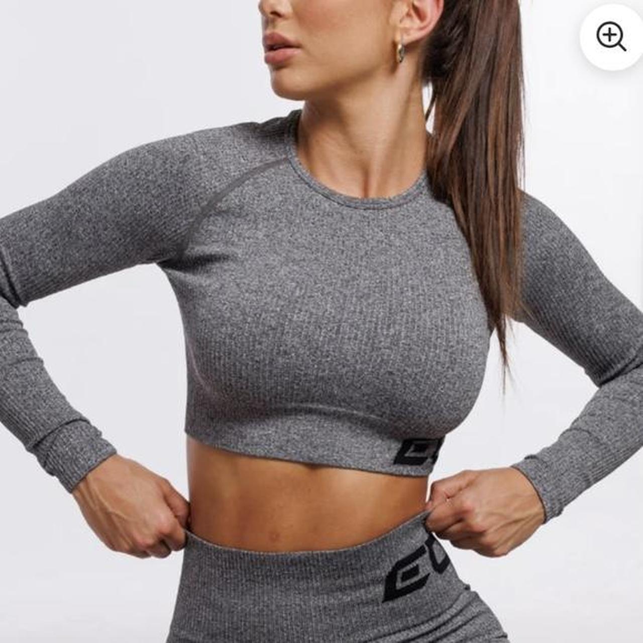 ECHT Arise Comfort Long Sleeve Workout Crop Top, Size Small