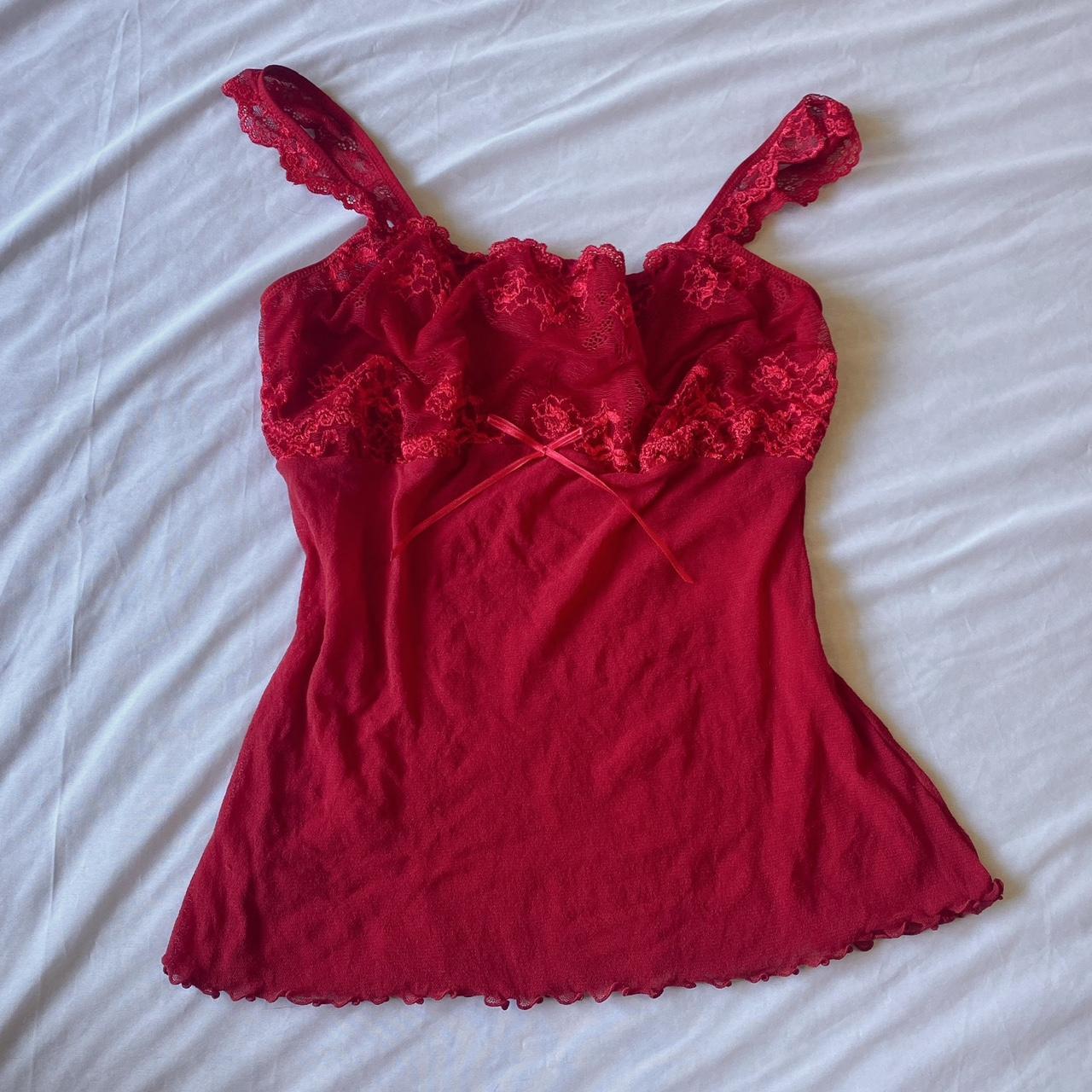 ♥️🍒 Cereza Milkmaid Top 🍒♥️ Vintage cherry red top,... - Depop