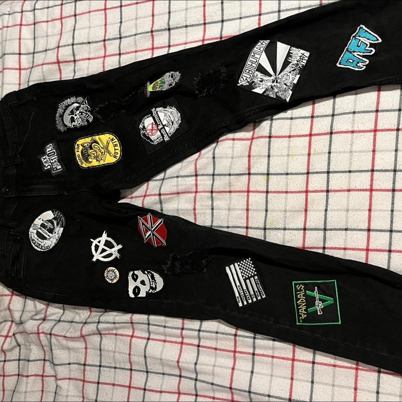 Custom patch pants i made - Depop