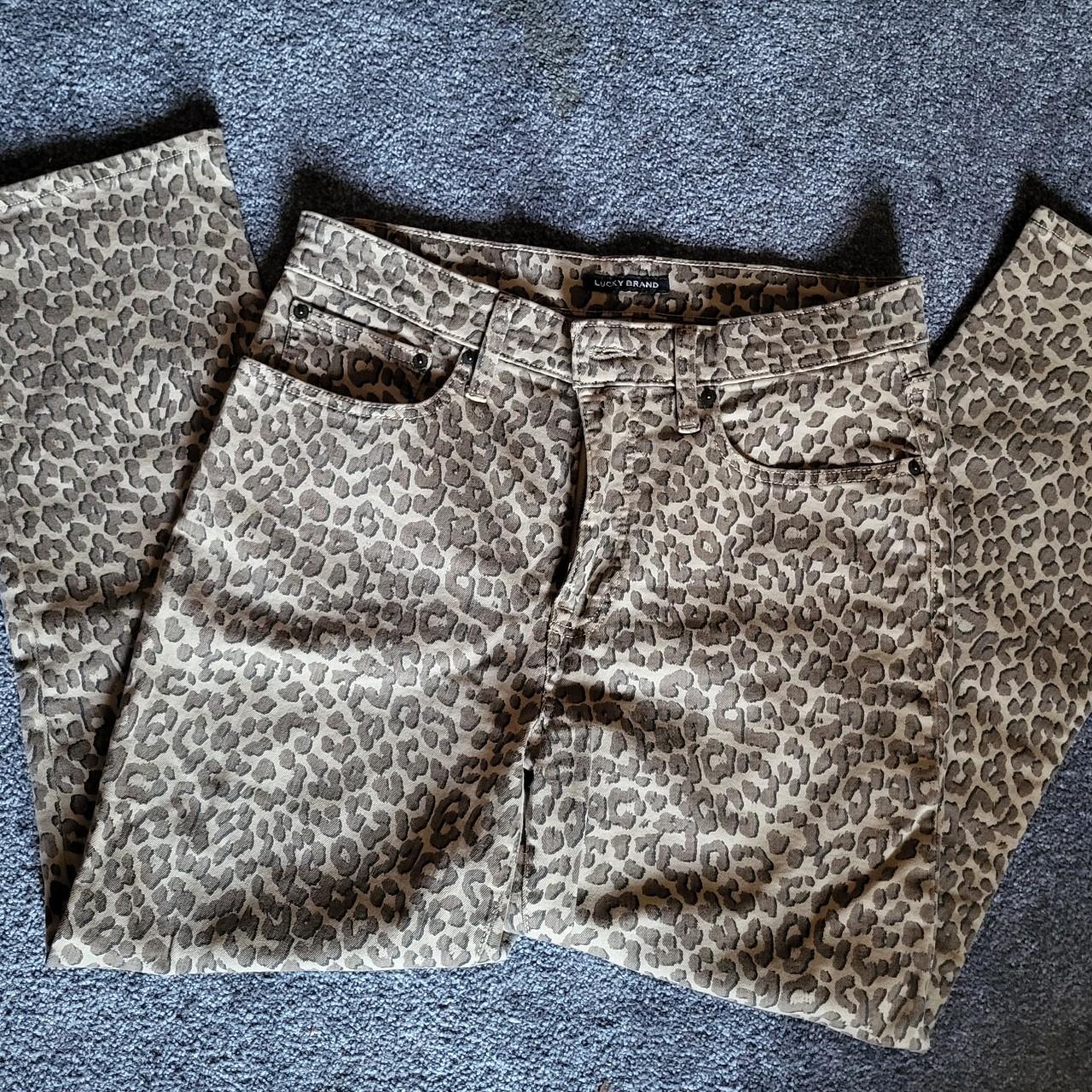 Lucky Brand Leopard jeans, with tan and brown color. - Depop