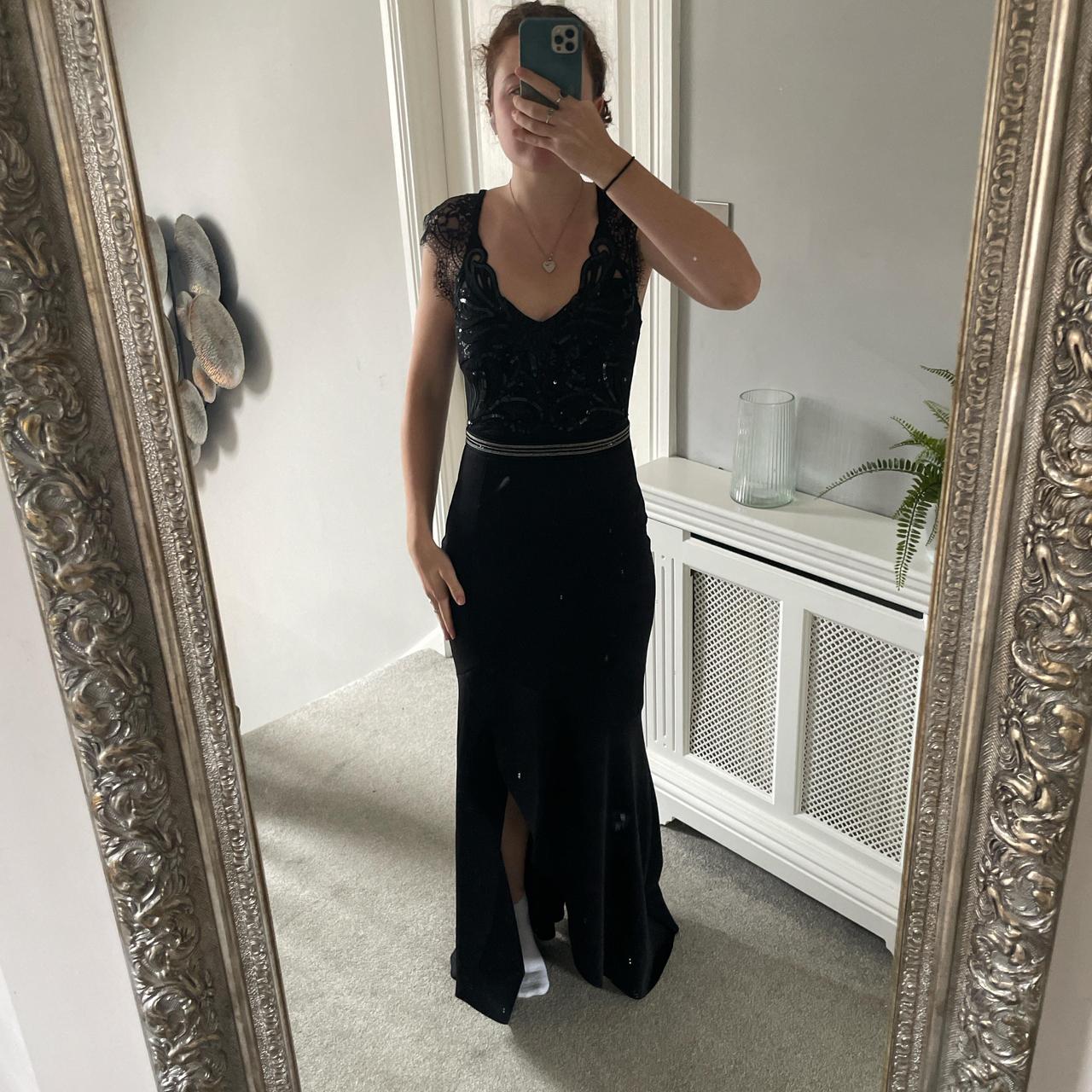 Lipsy black embellished ball dress with small. Depop