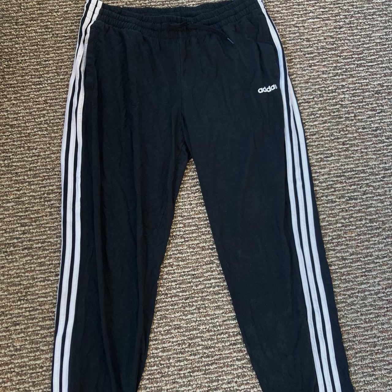 Brand New Black & White Adidas Joggers - Depop