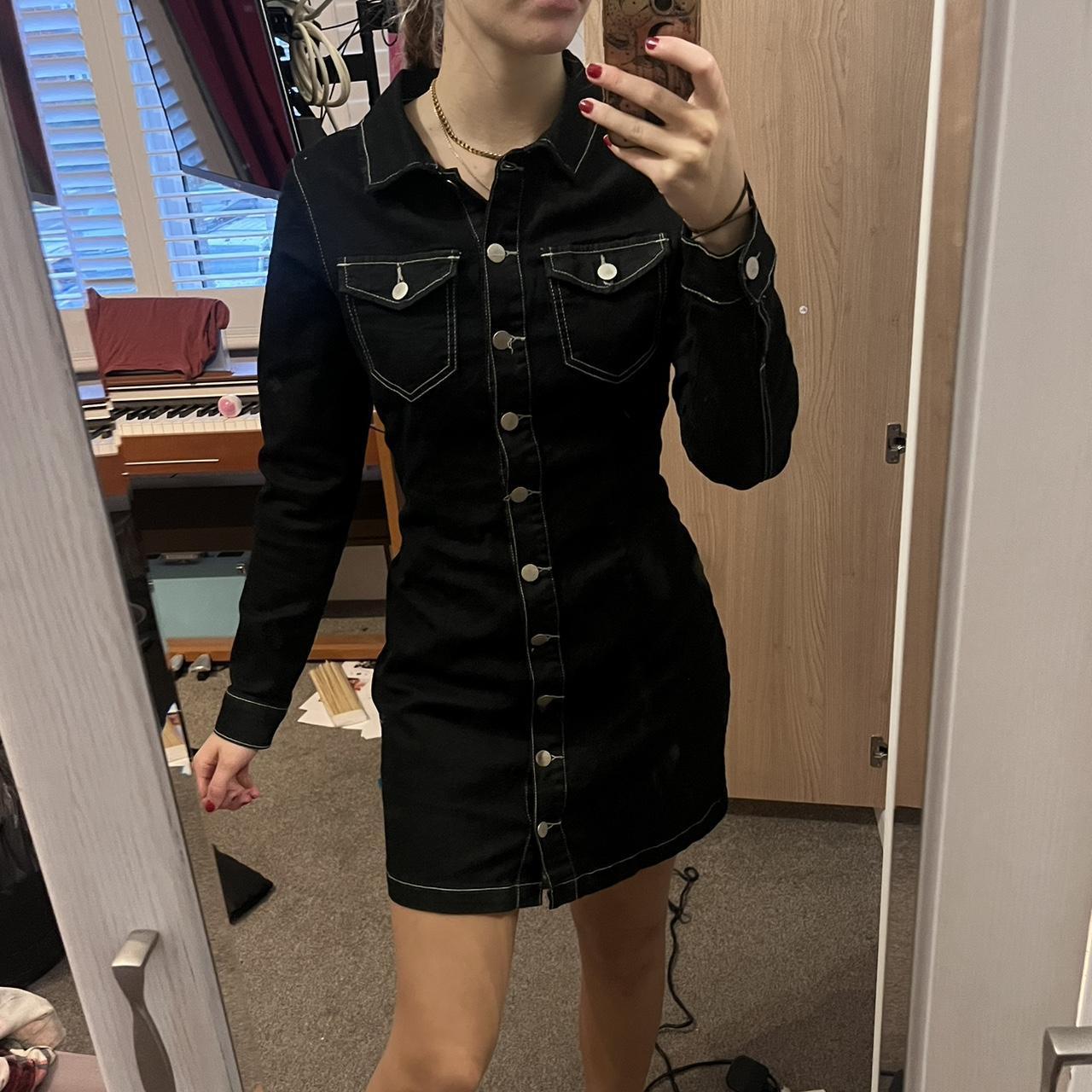 boohoo black tie dress