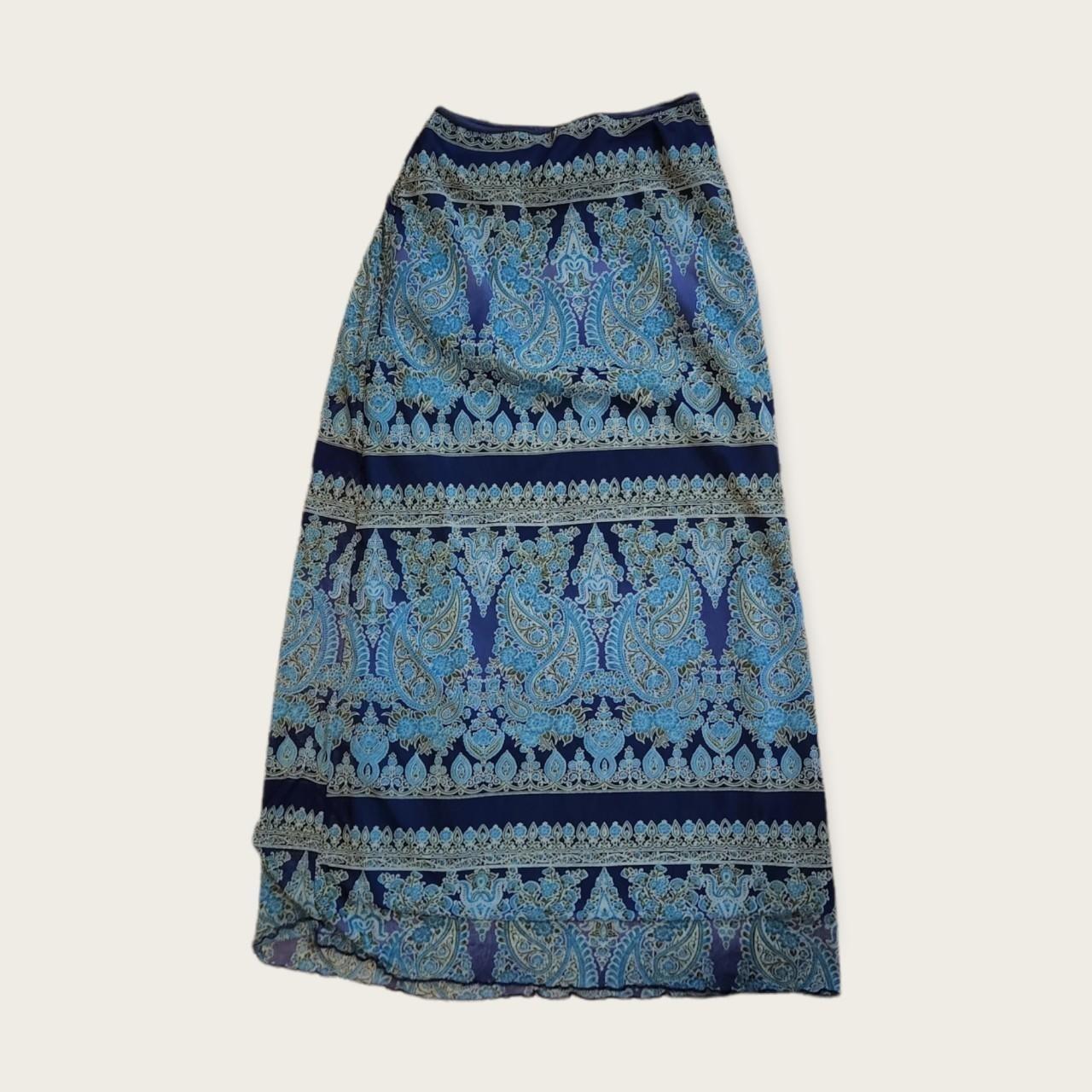 Xhilaration Women's Blue and Navy Skirt | Depop