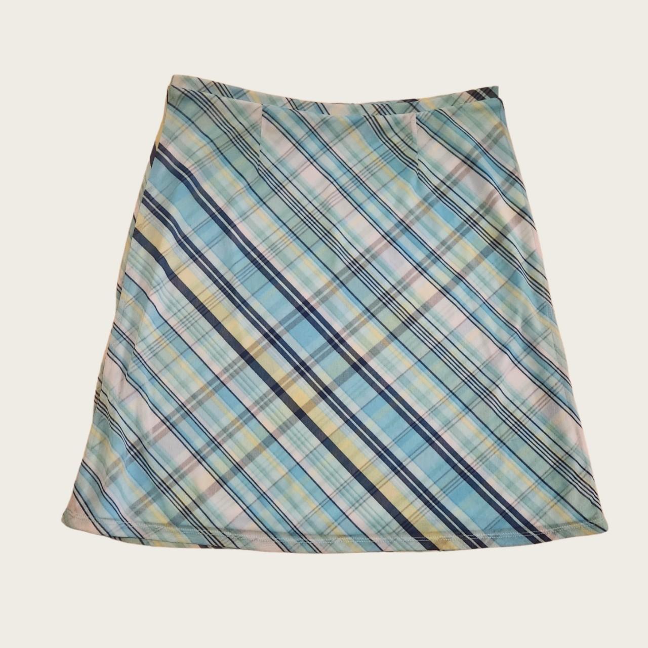 Blue plaid slip skirt 🦋 Vintage Y2k early 2000s... - Depop