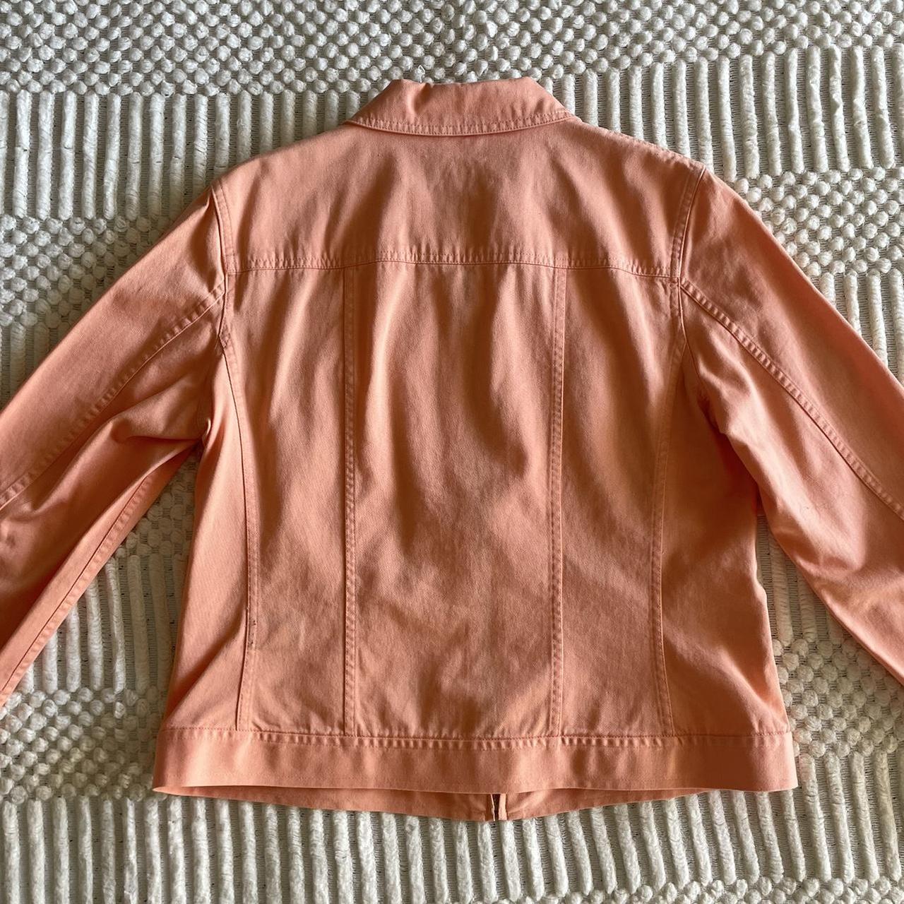 Peach color leather clearance jacket