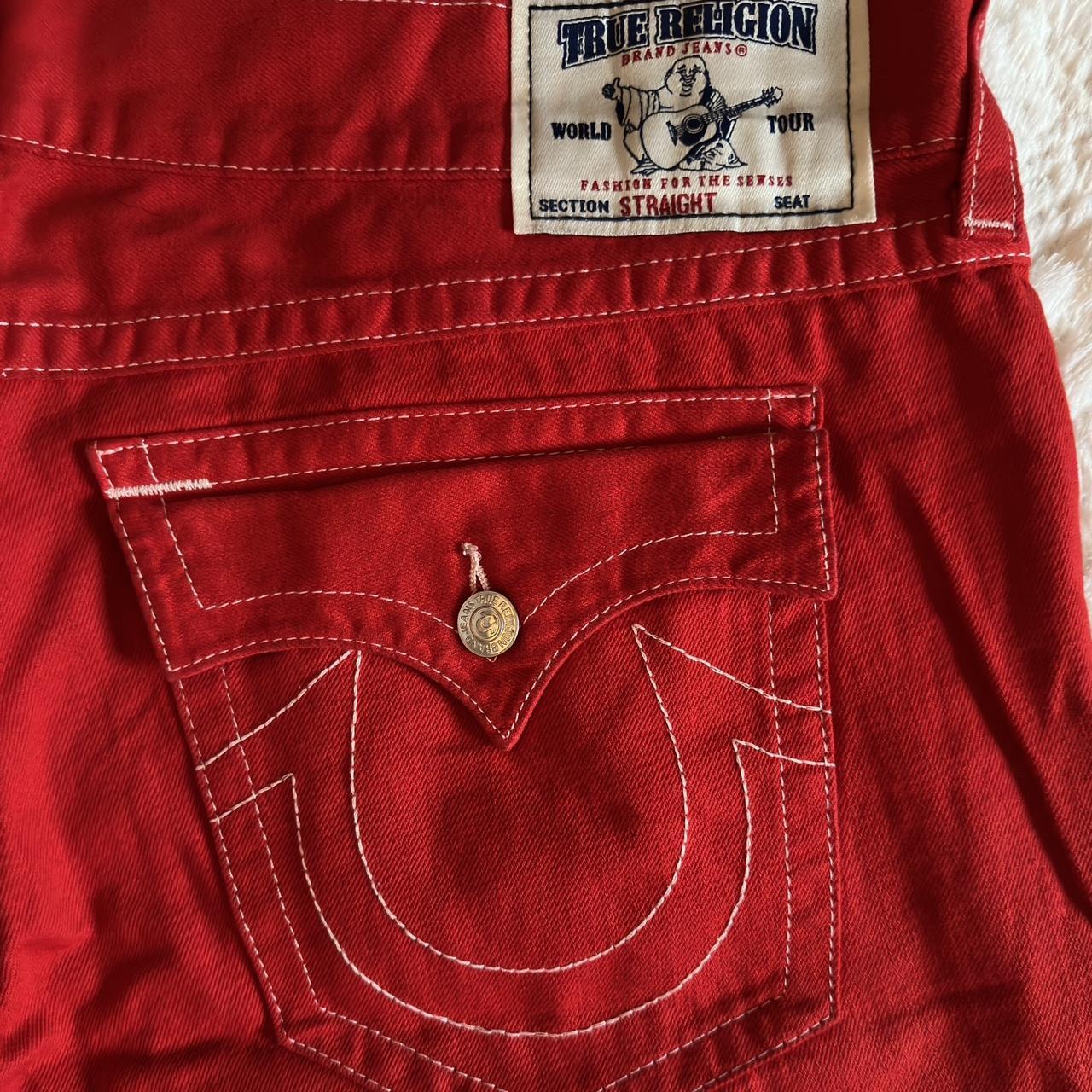 True Religion Men's Red Jeans | Depop