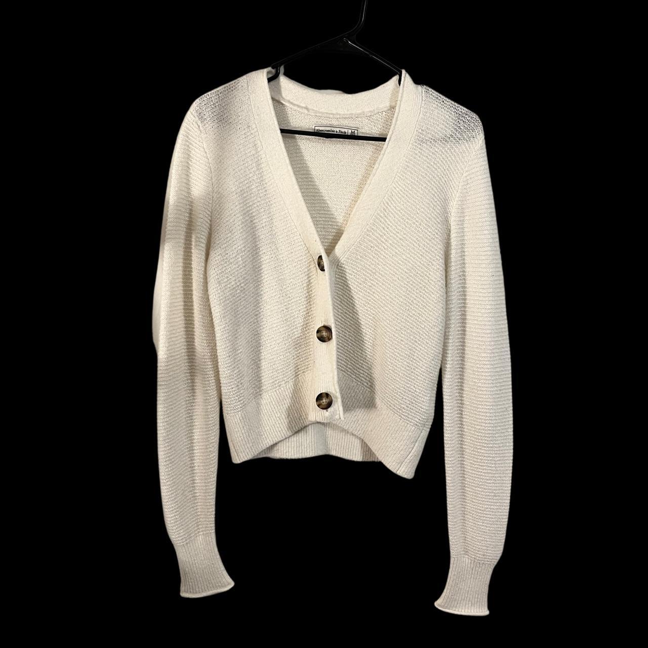 Cute white cardigan ️‍🔥 White/cream with brown buttons... - Depop