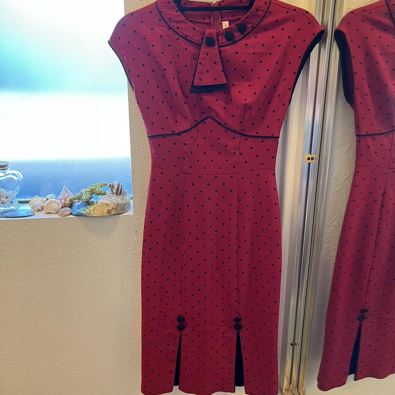 Stop staring red polka dot cheap dress