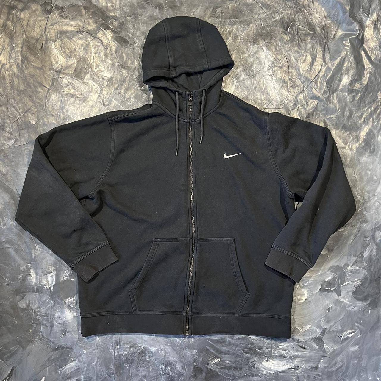 XXL Black Nike Zip Up Jacket Hoodie - Depop