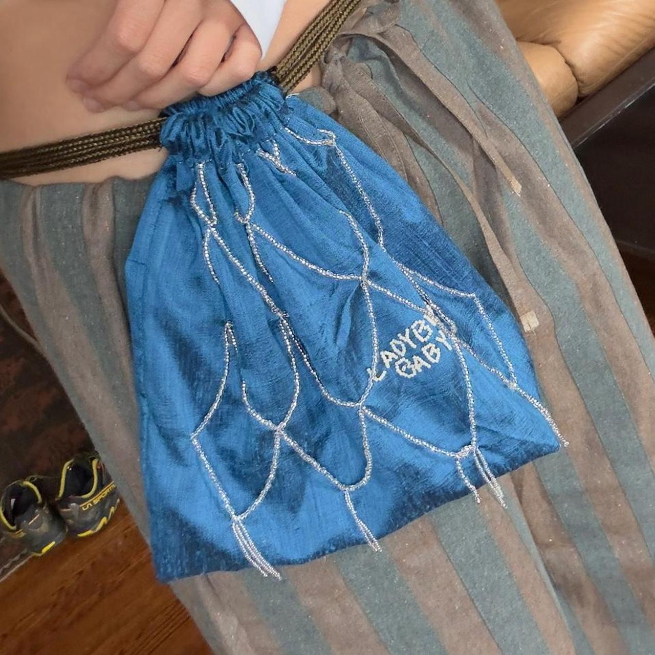 Women's Bag - Blue/Multi – Handmade raw silk pouc… - image 1