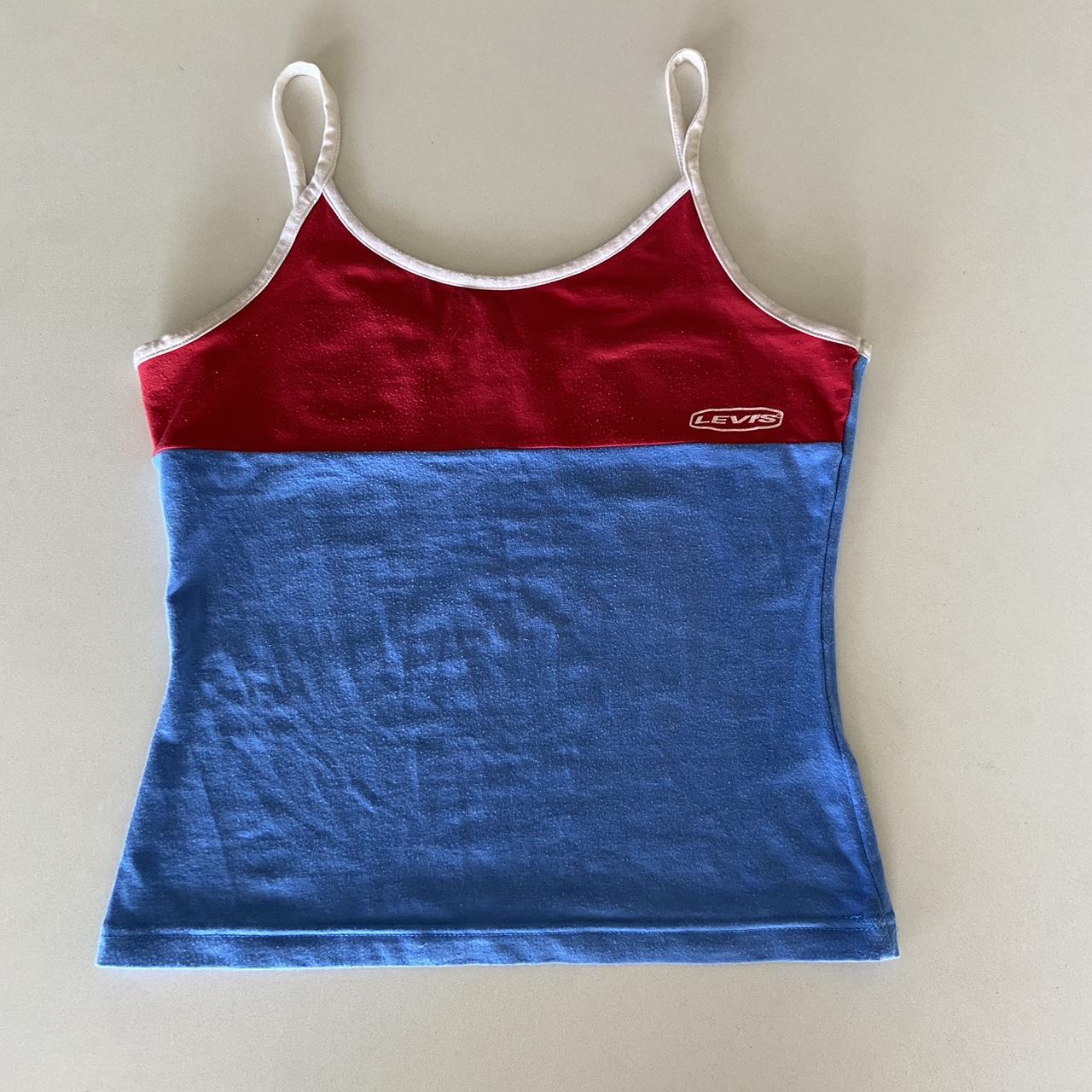 Levi's Women's Red and Blue Crop-top | Depop