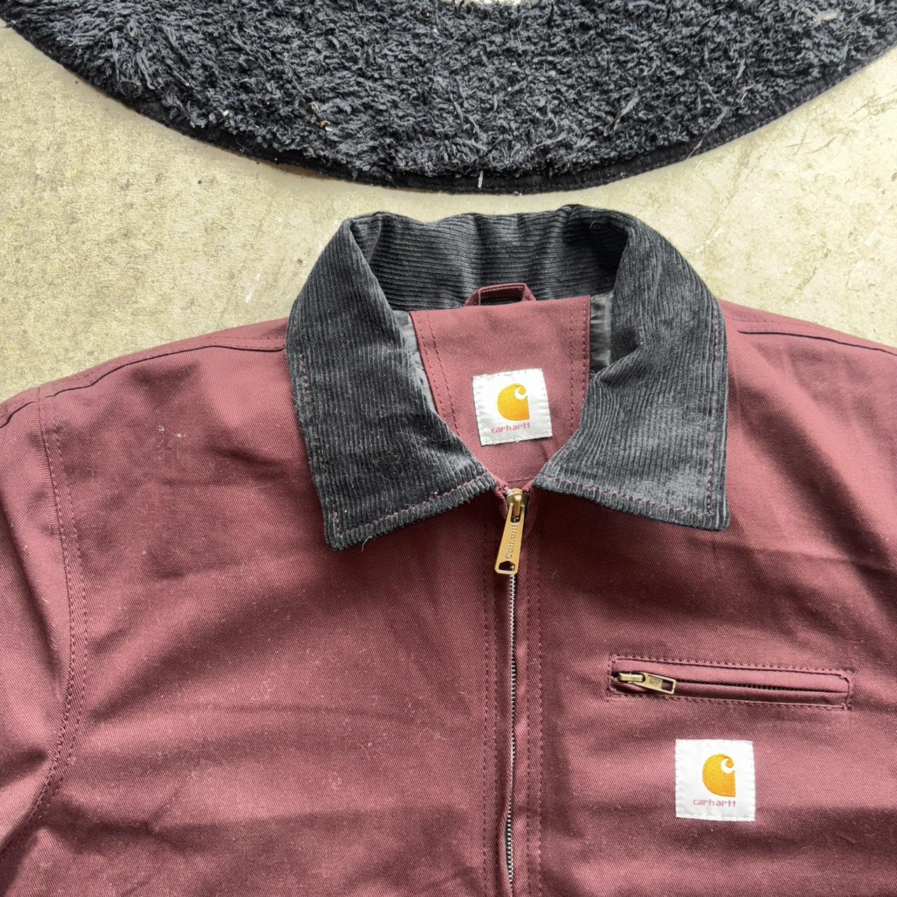 Modern newer burgundy Carhartt Detroit jacket. Very... Depop(02)