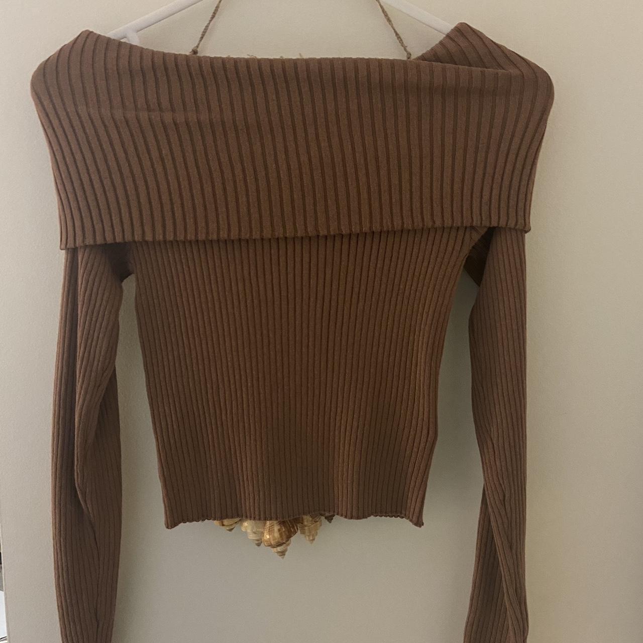 Off The Shoulder Brown Long Sleeve Size M However - Depop