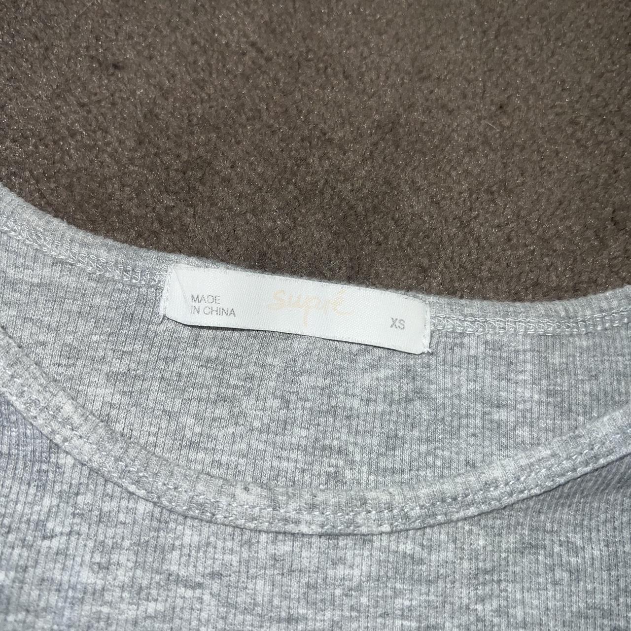 Supre grey long sleeve crop top - Depop