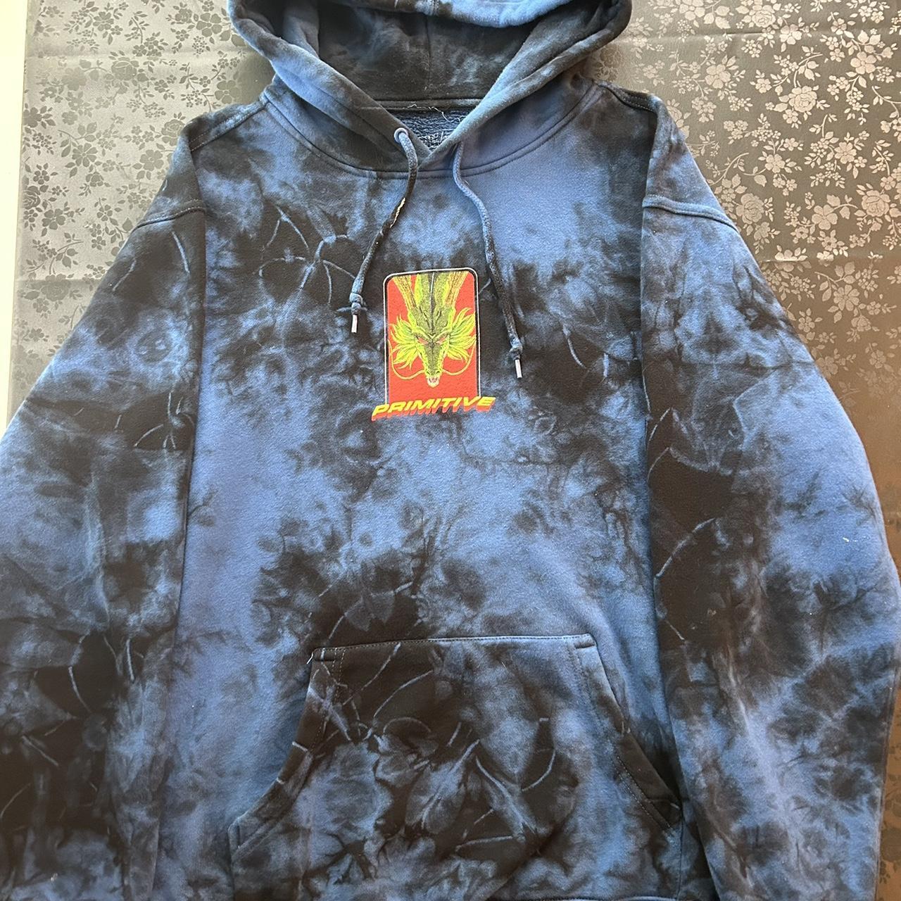 Primitive Dragon Ball Z blue tie dye shenron hoodie. Depop