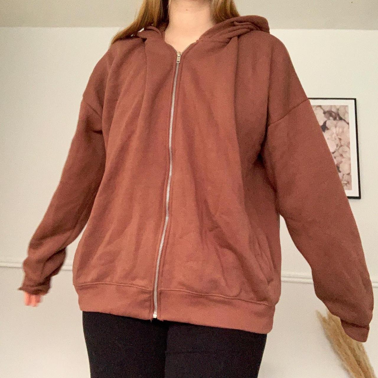Daisy Street Women's Brown Hoodie Depop