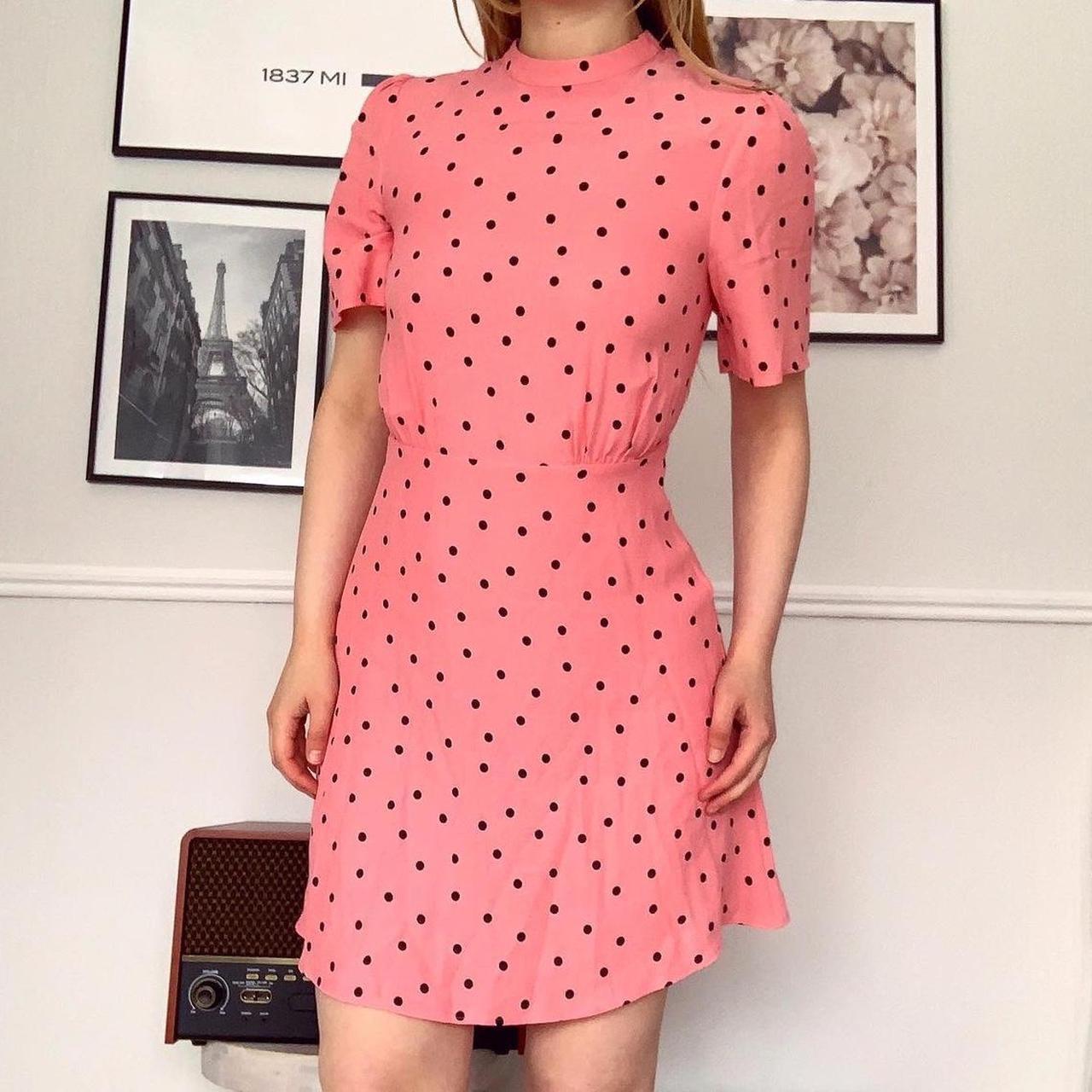 PINK POLKA DOT DRESS Pink dress Polka dot dress... - Depop