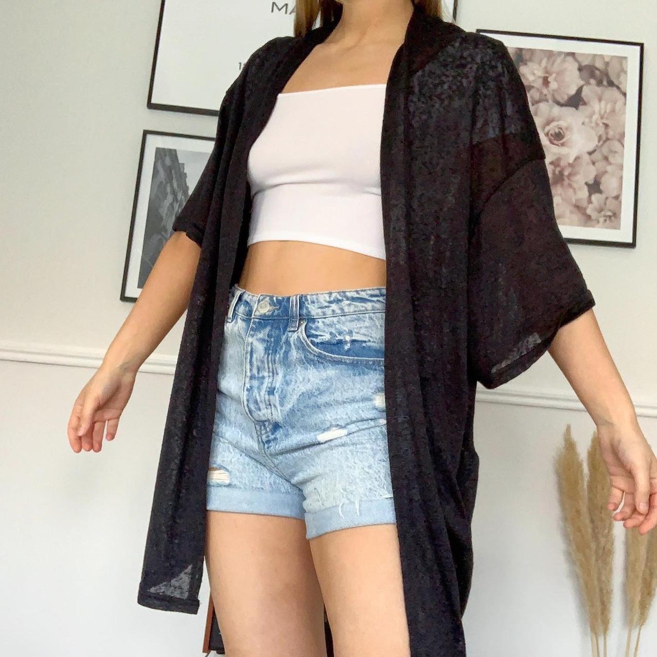 BLACK CARDIGAN Black midi cardigan Midi... - Depop