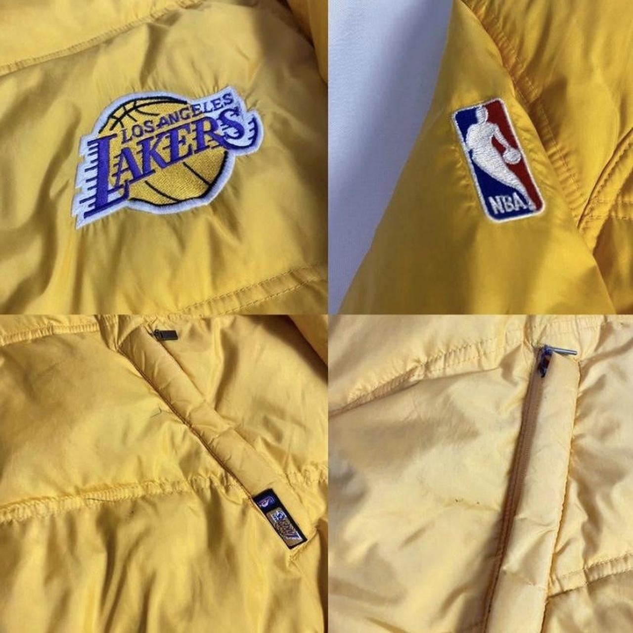 Los Angeles Lakers Reebok Puffer Vest Jacket Size Large Yellow & Black