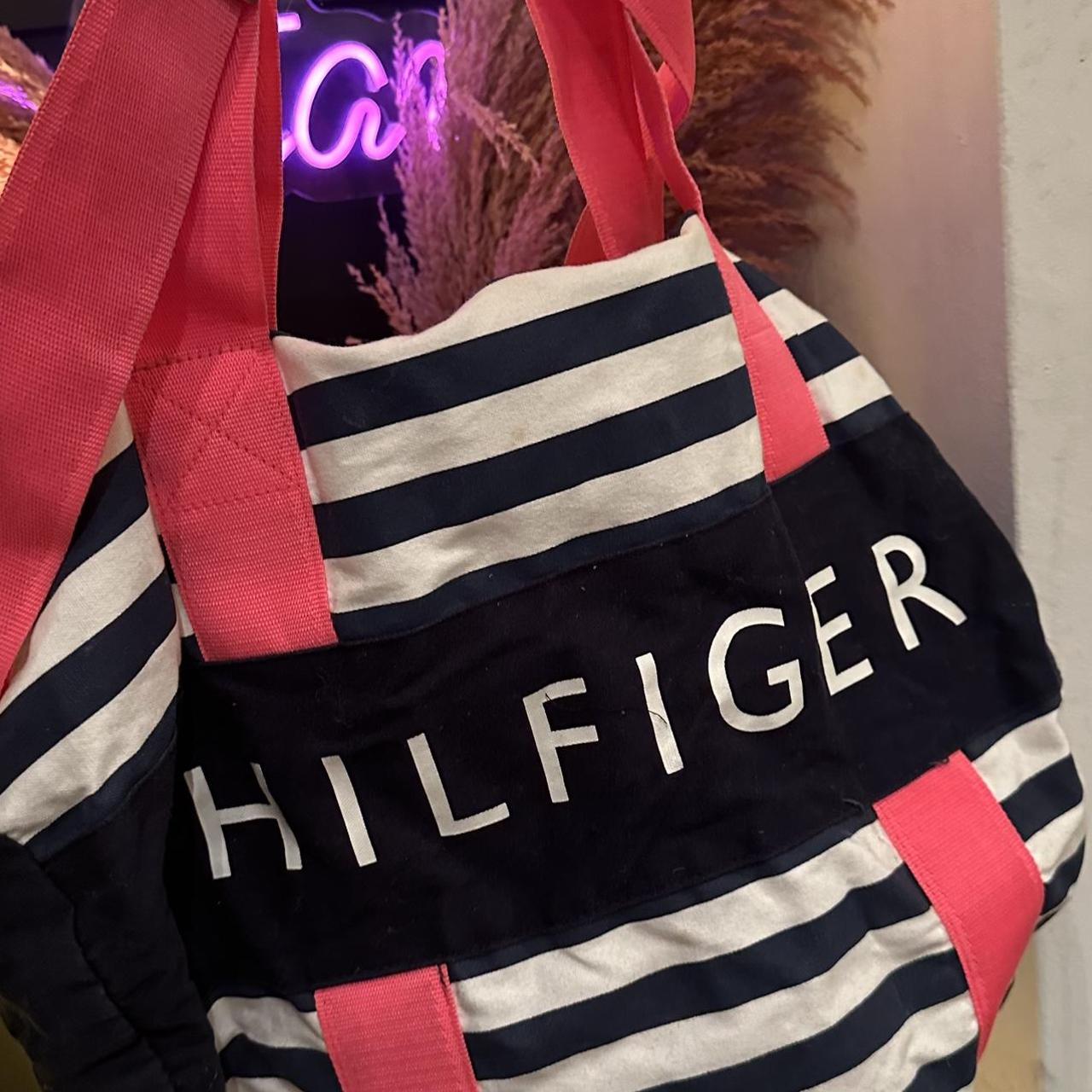 Tommy Hilfiger striped holdall Nearly new... - Depop