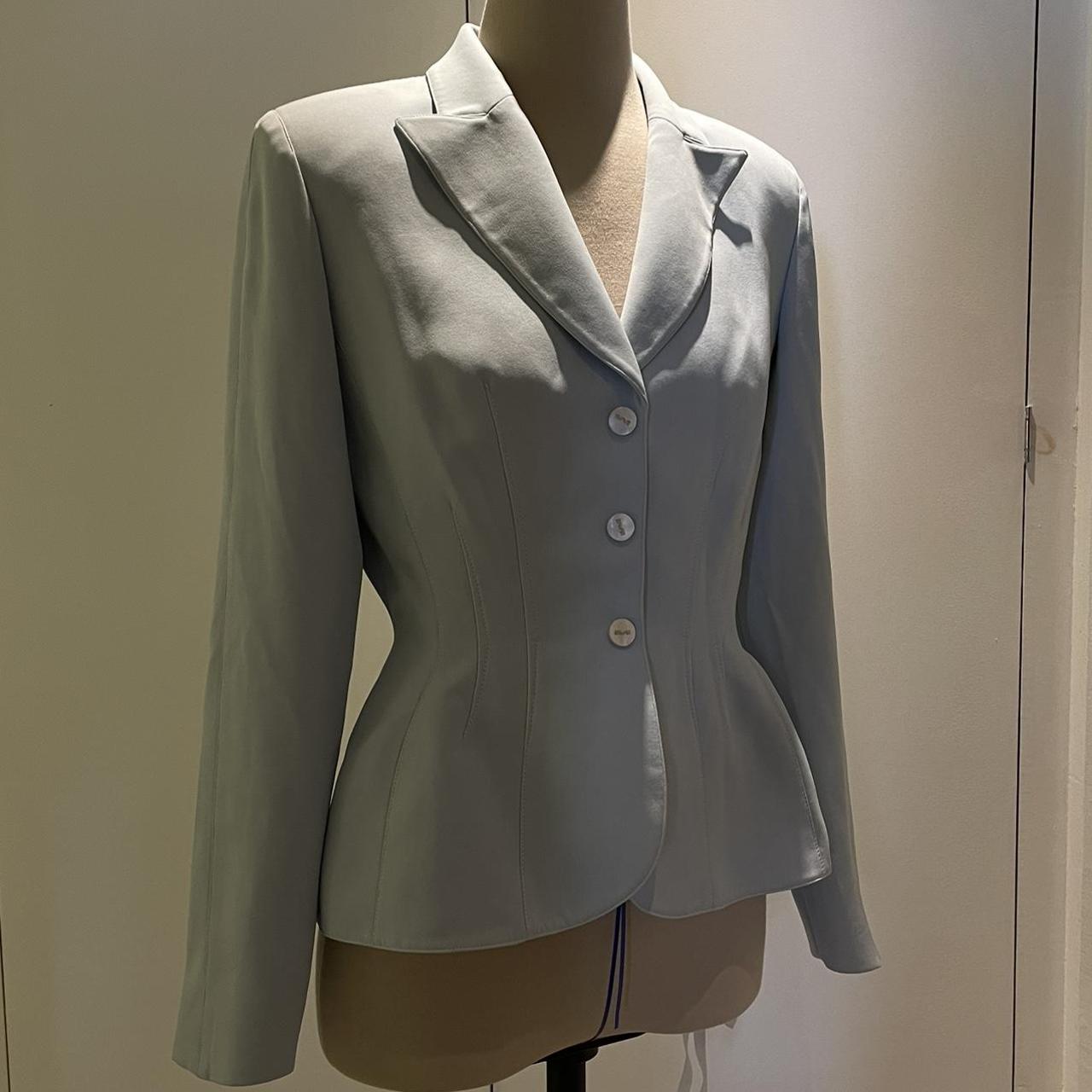 Mugler Blazer - Light Blue Grey - Size Fr38 (i’m - Depop