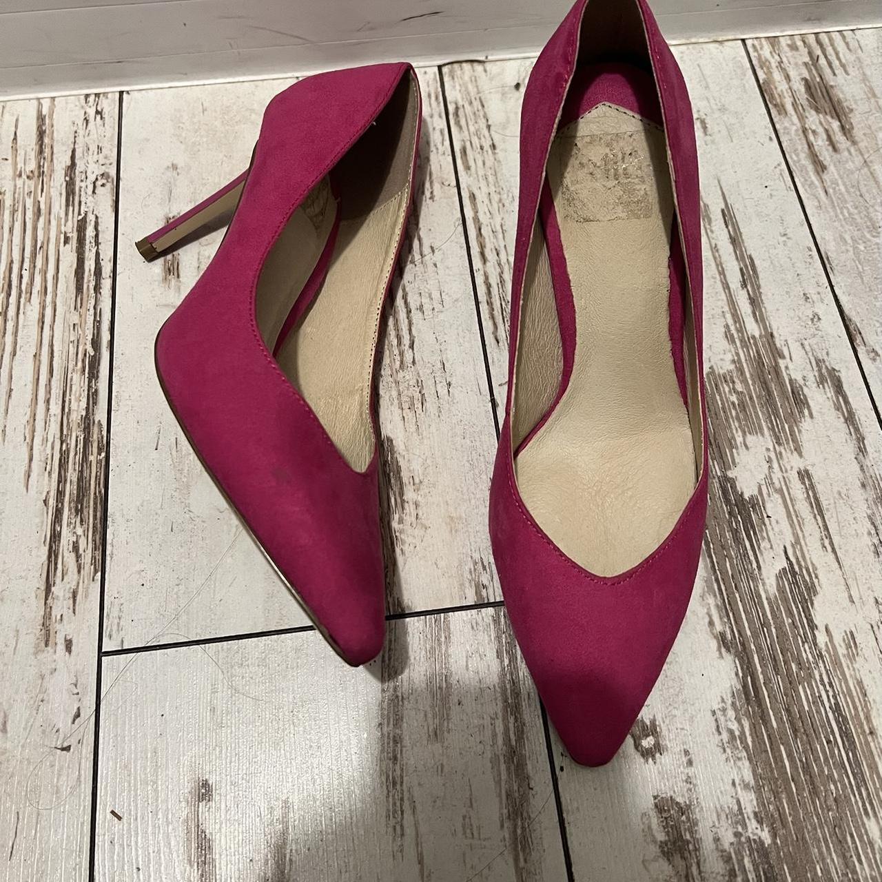 Debenhams pink fuchsia leather suede heels size 5. Depop