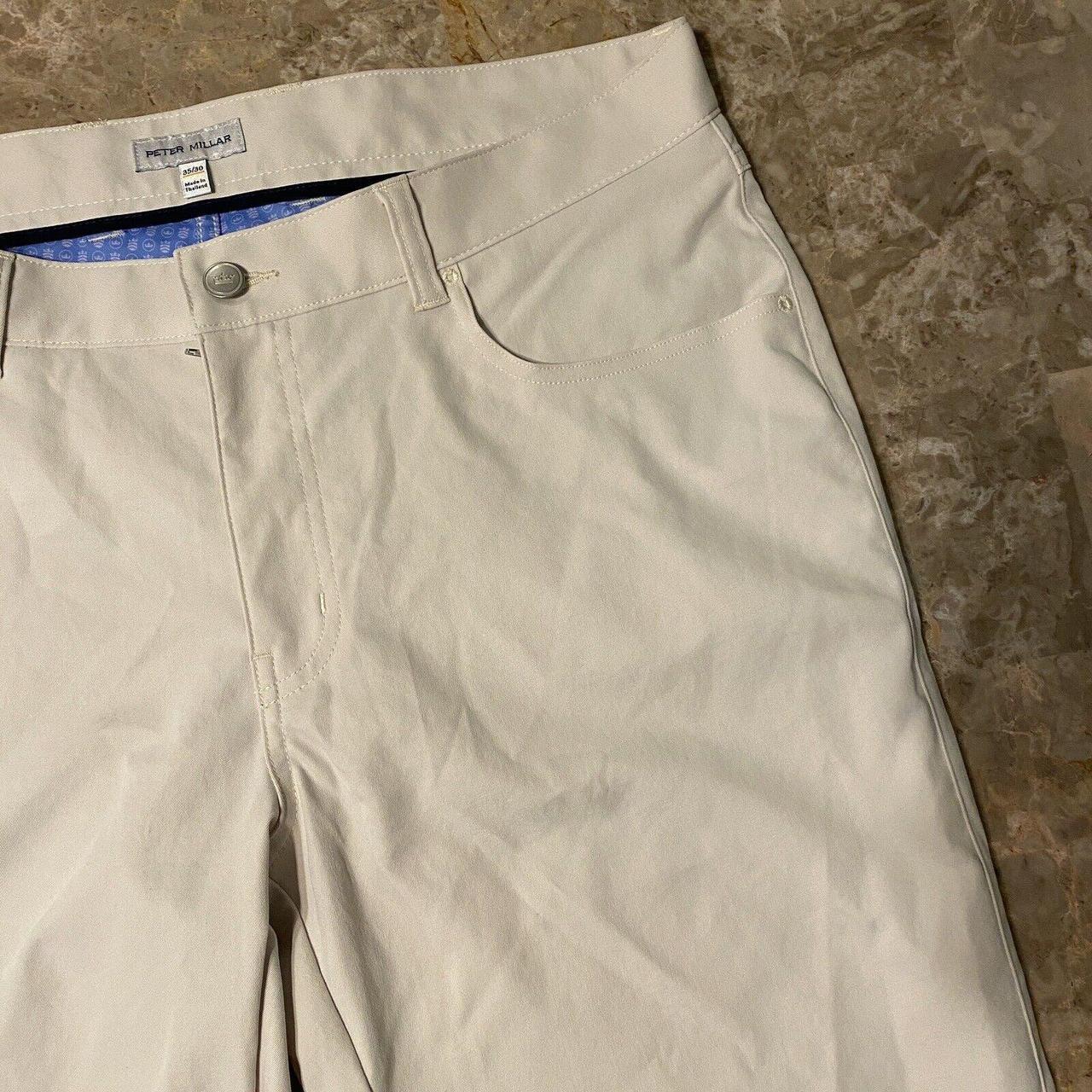 Peter Millar Men's Khaki 5 Pocket Performance Golf - Depop