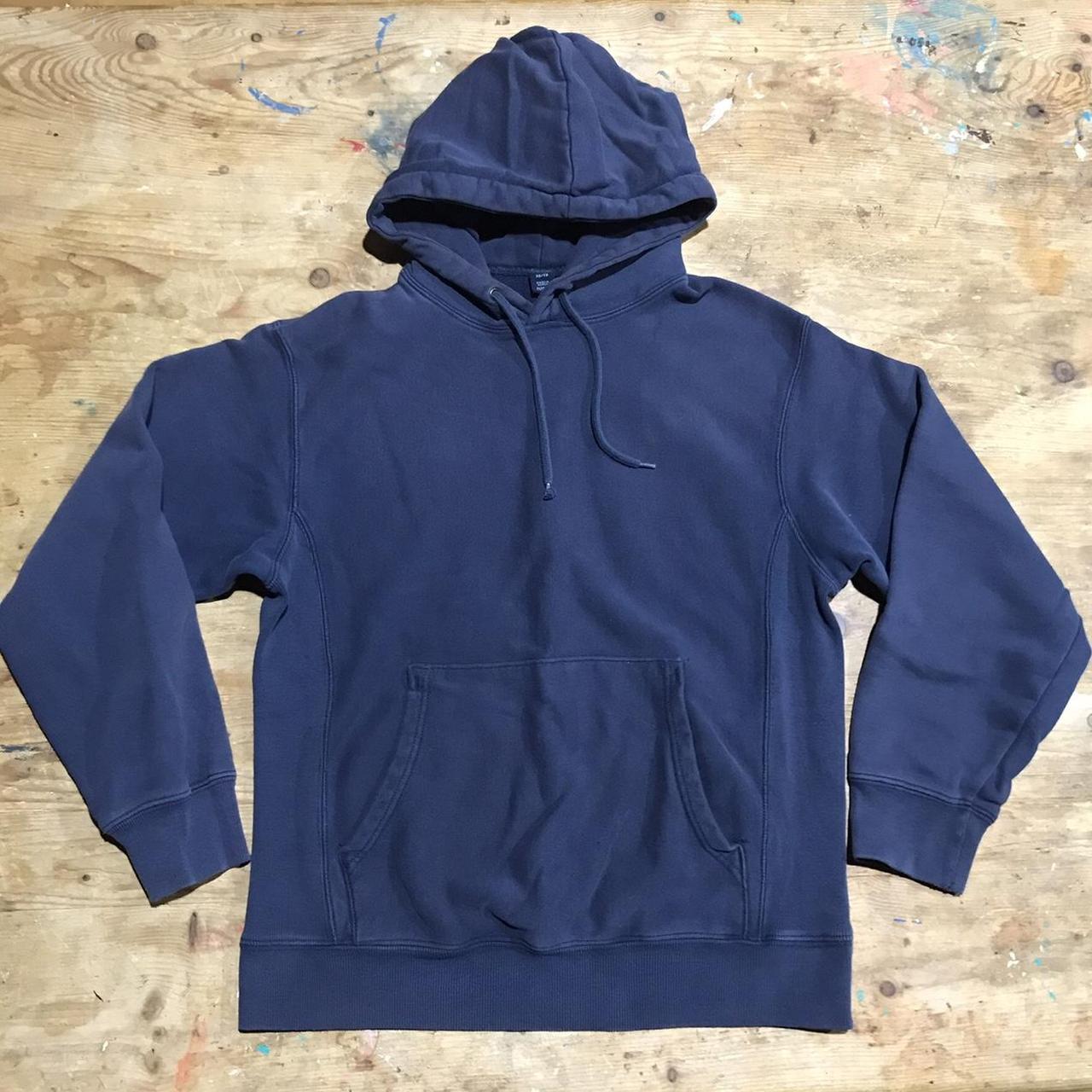 Y2k Gap Navy Blue Blank Hoodie Sweatshirt Size... - Depop