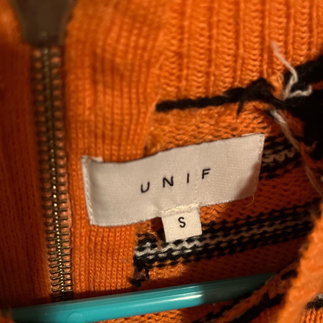 Unif orange and cheapest black striped sweater small