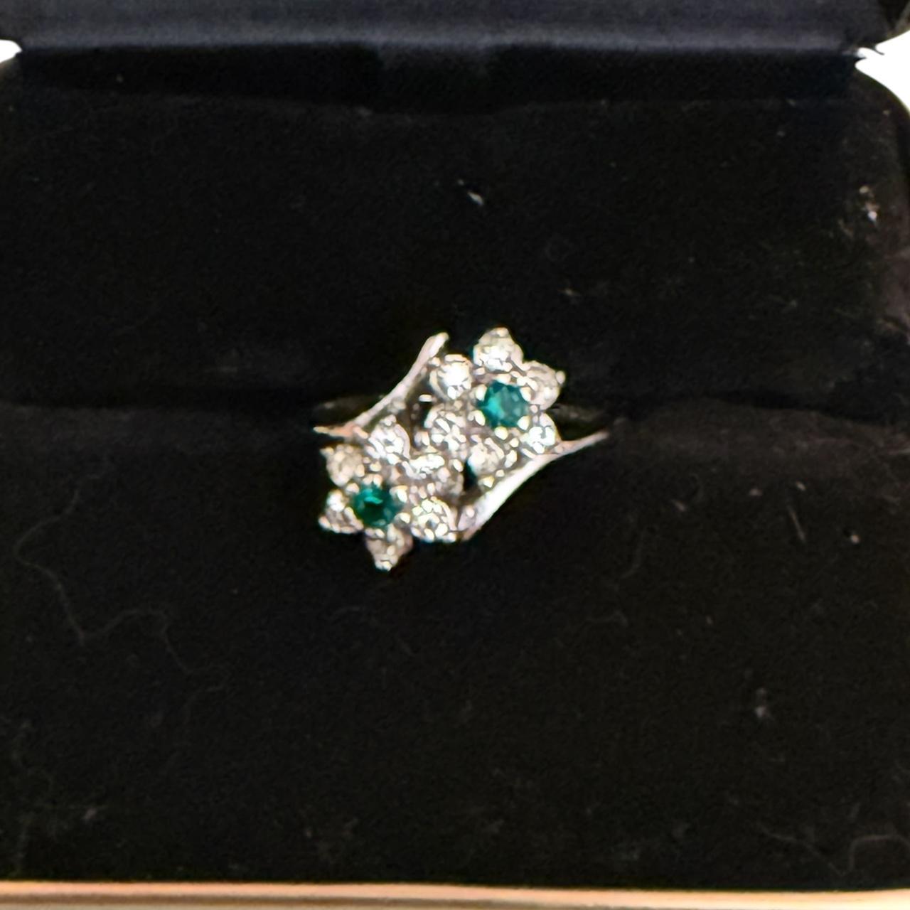 Women's Ring - Silver/Multi – Simulated emerald a… - image 1