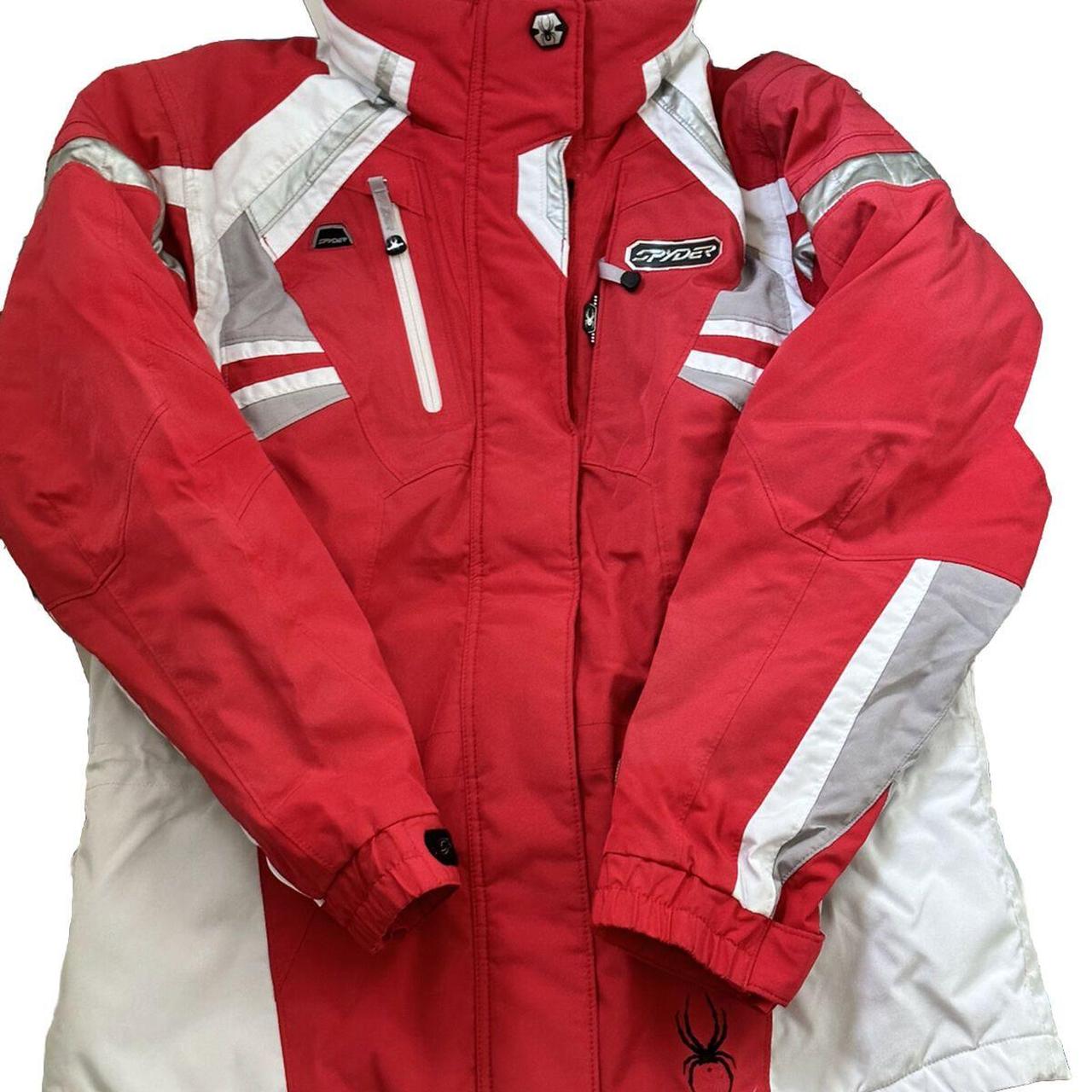 Spyder red and white ski outlet jacket