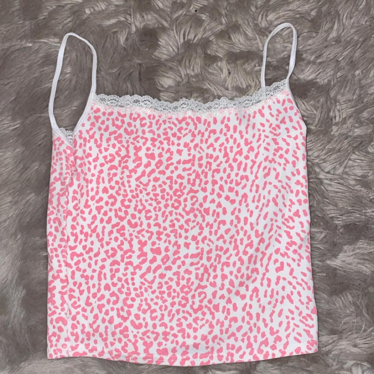 size 4 pink cheetah print top, brandy dupe... - Depop