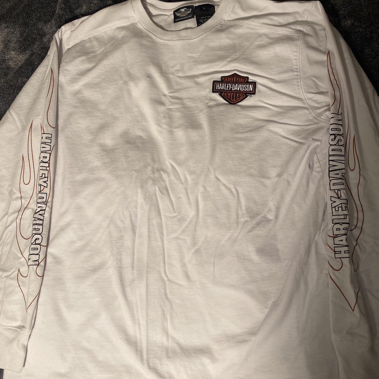 Harley Davidson white long sleeve Size L Great... - Depop