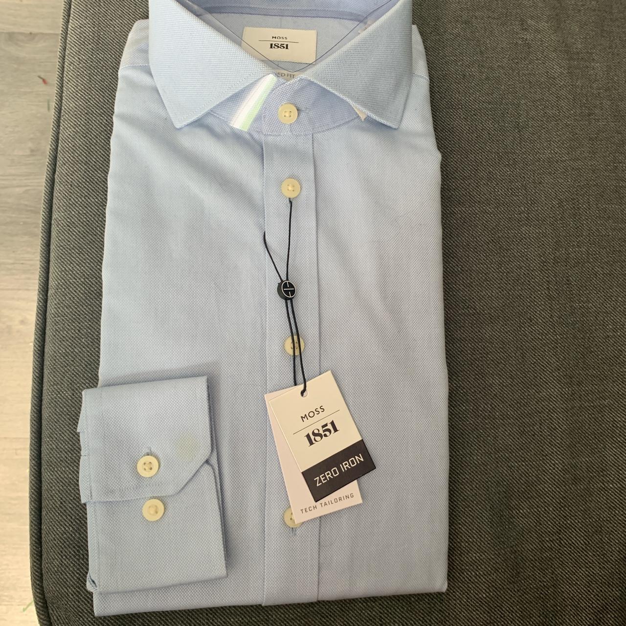 MOSS BROS Unopened Blue Shirt Tailored Fit 39 | 15.5 - Depop