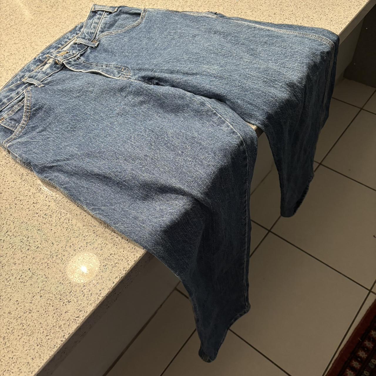 Baggy blue dickie jeans size 32x32 Super trendy... - Depop