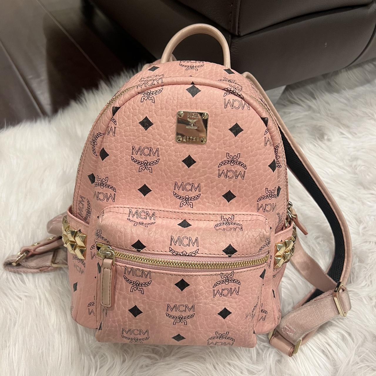 Small pink mcm backpack. Does not come with original - Depop