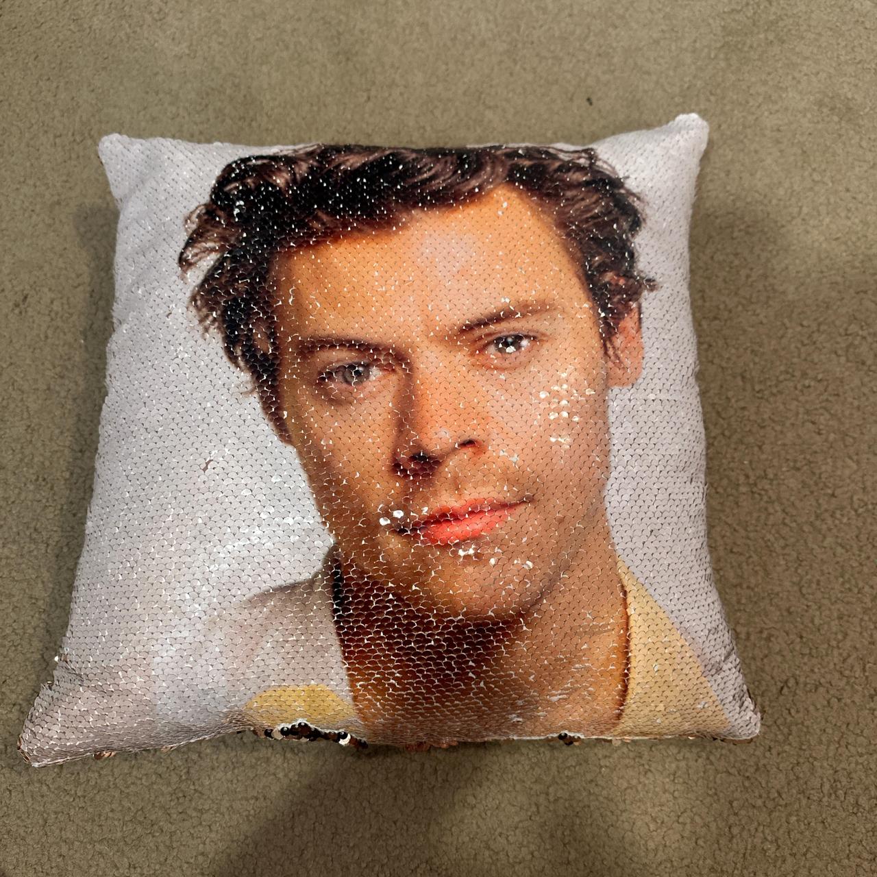 Harry Styles sequin pillow. PILLOW INCLUDED