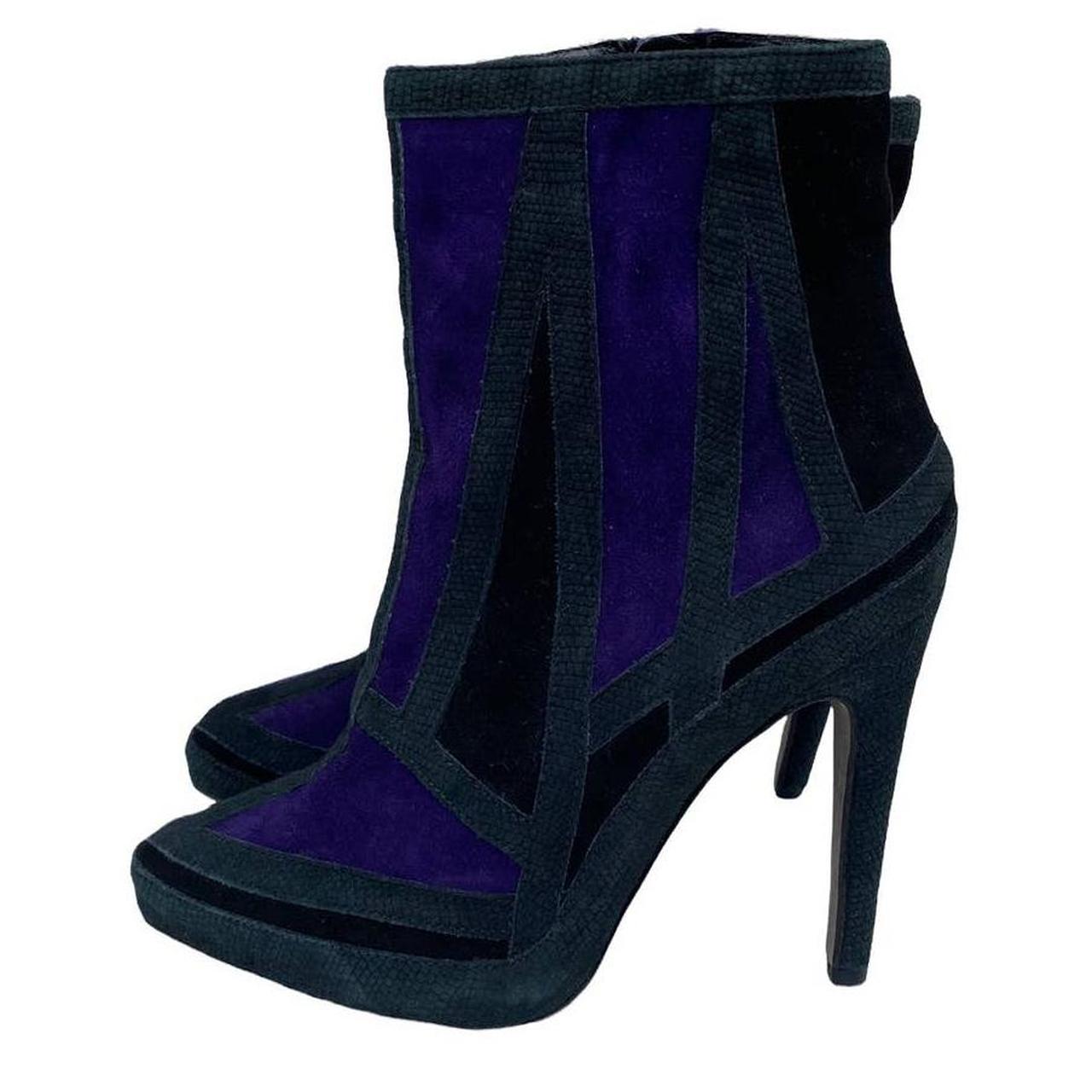 Aperlai Women's Black and Purple Boots (3)