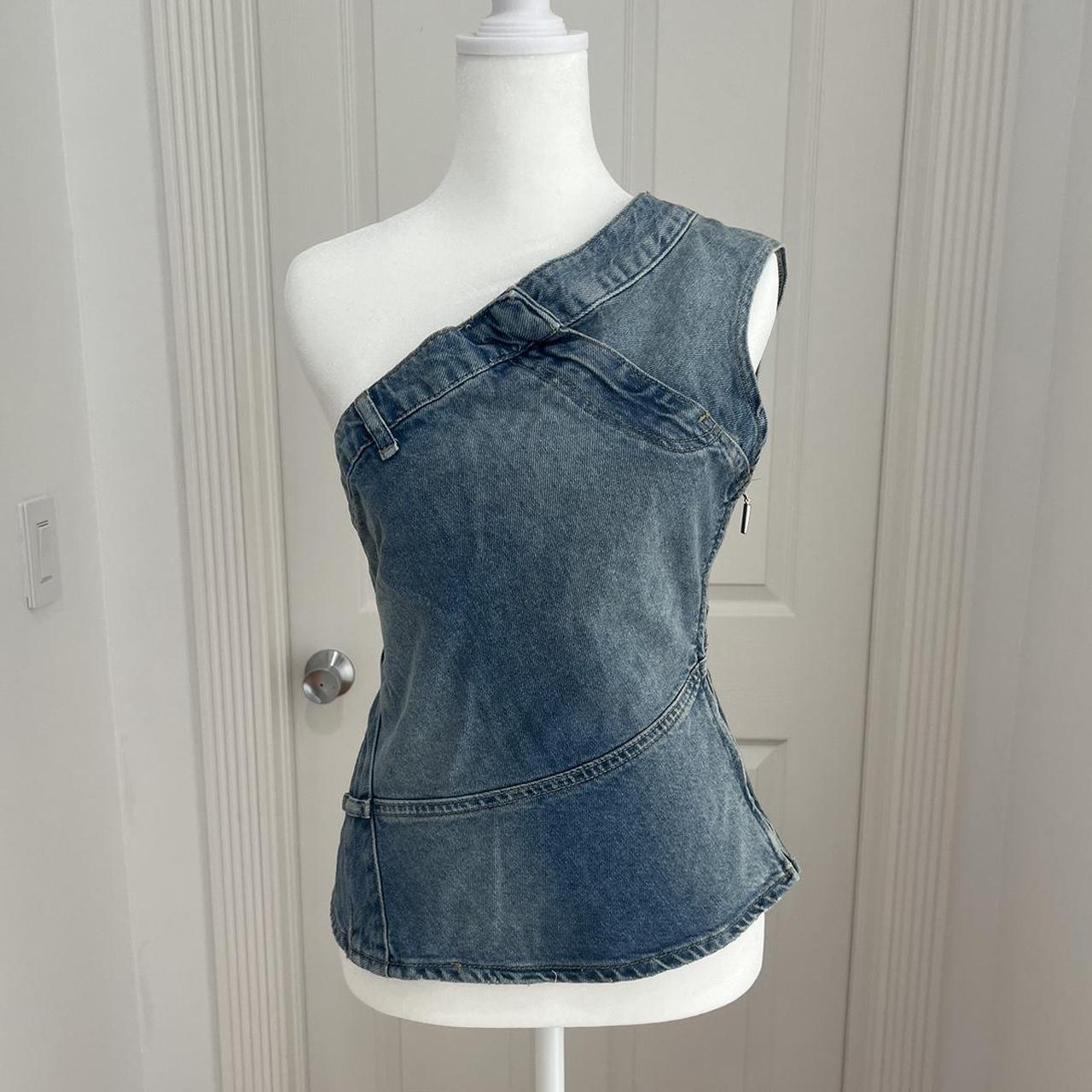 ZARA -Denim Top -Never worn -Size small #denim... - Depop