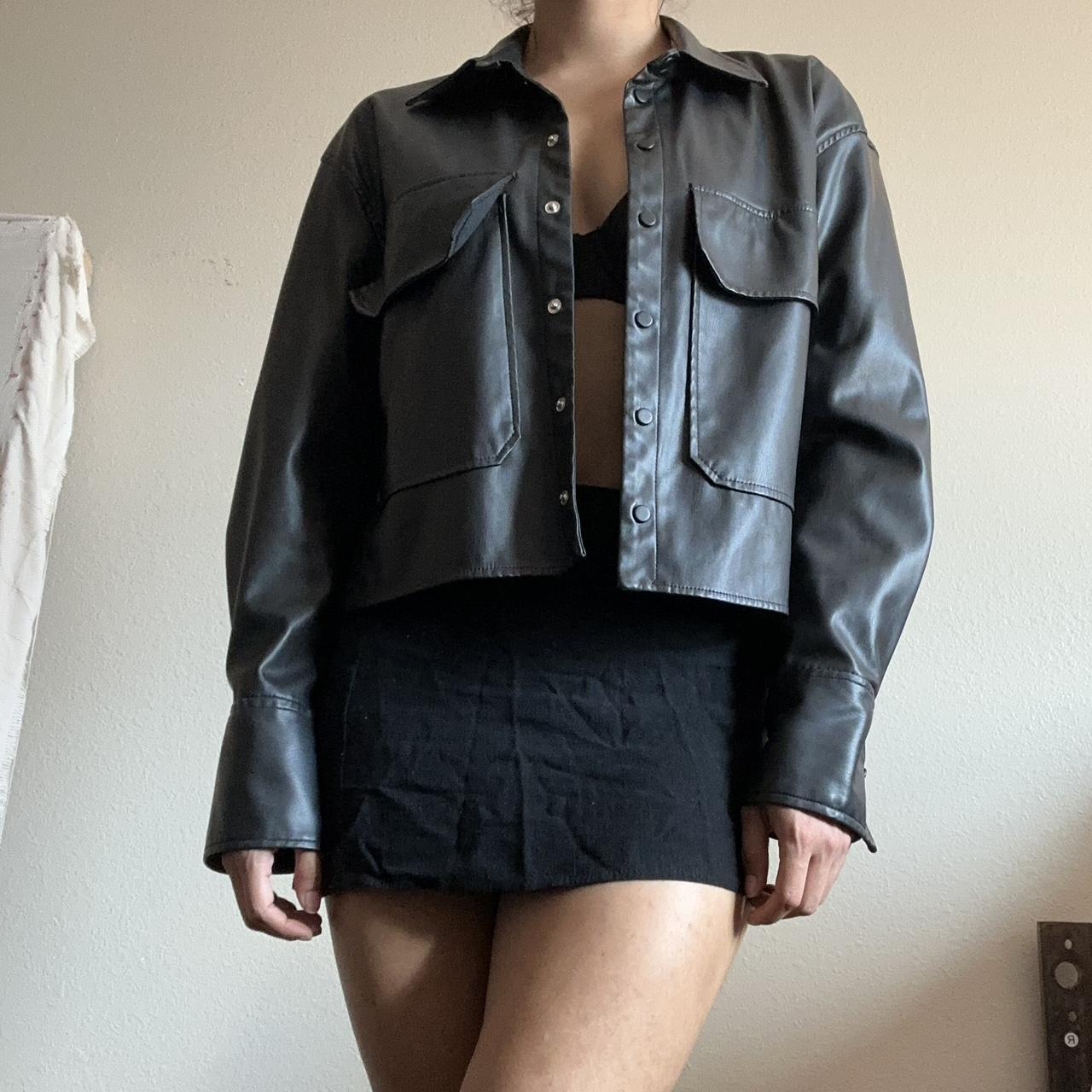 Zara small faux leather jacket Depop